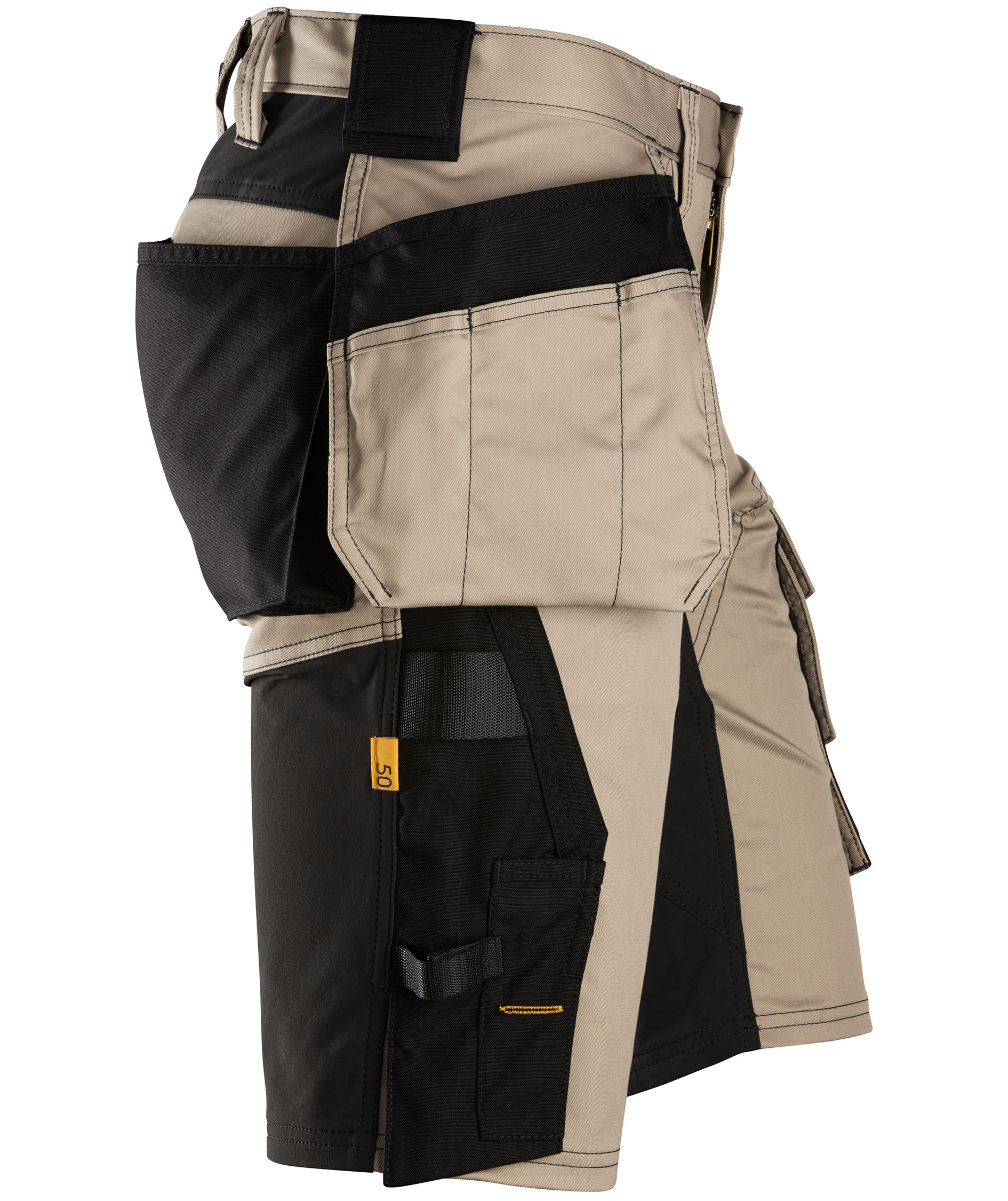 Snickers AllroundWork hantverksshorts 6141, Khaki/Svart, large image number 3