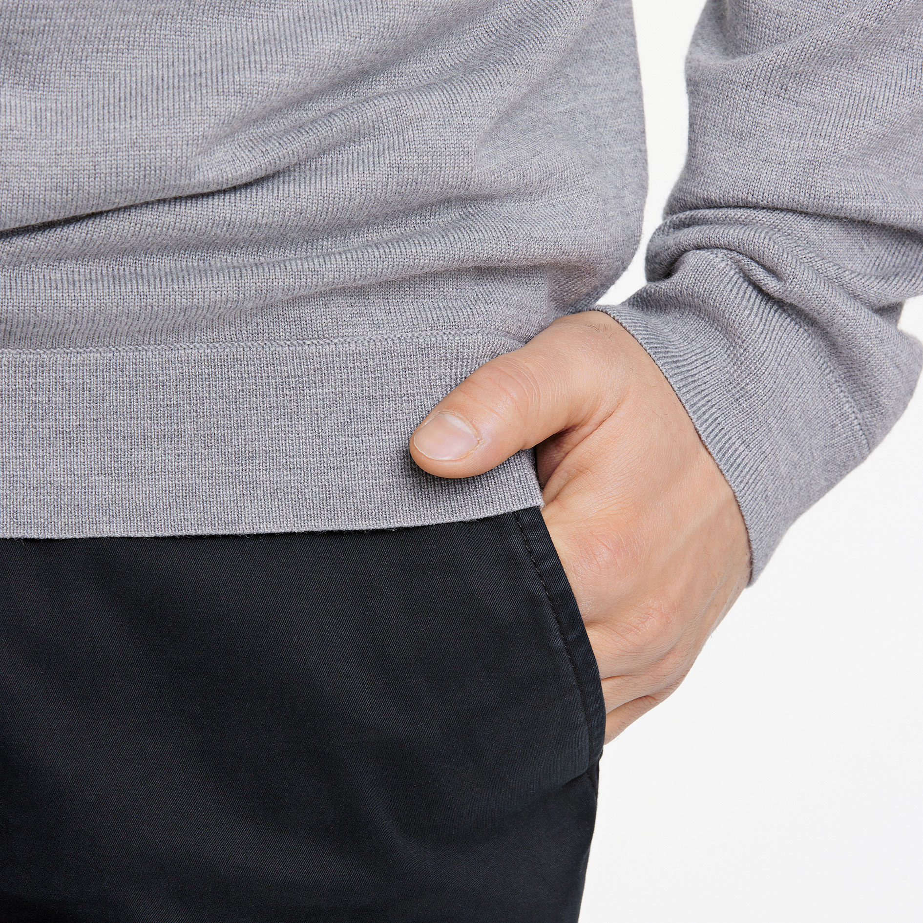 Lindbergh Strickpullover mit Merinowolle, Grey Mel, large image number 4