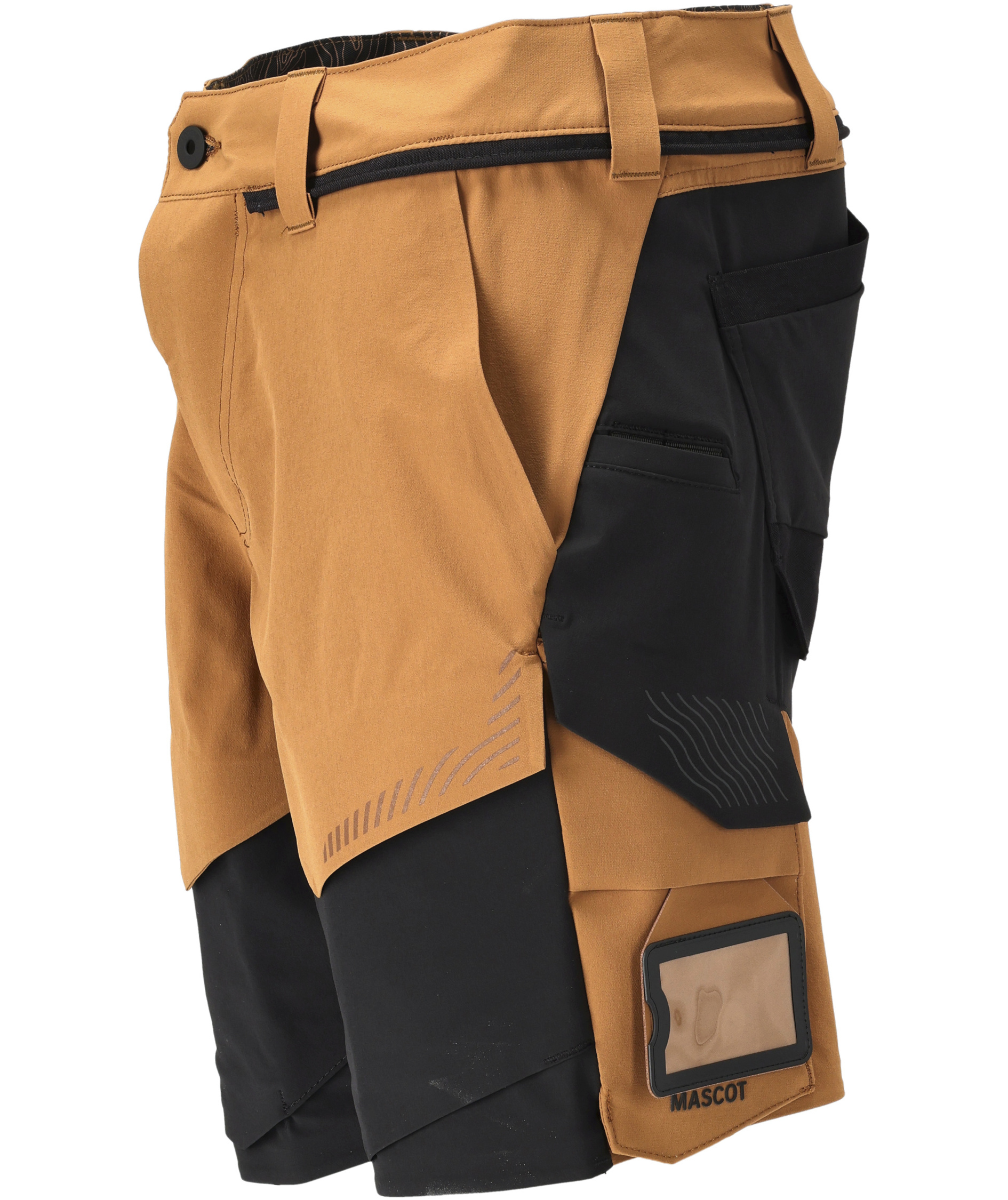 Mascot Customized arbeidsshorts full stretch, N&oslash;ttebrun/Svart, large image number 4