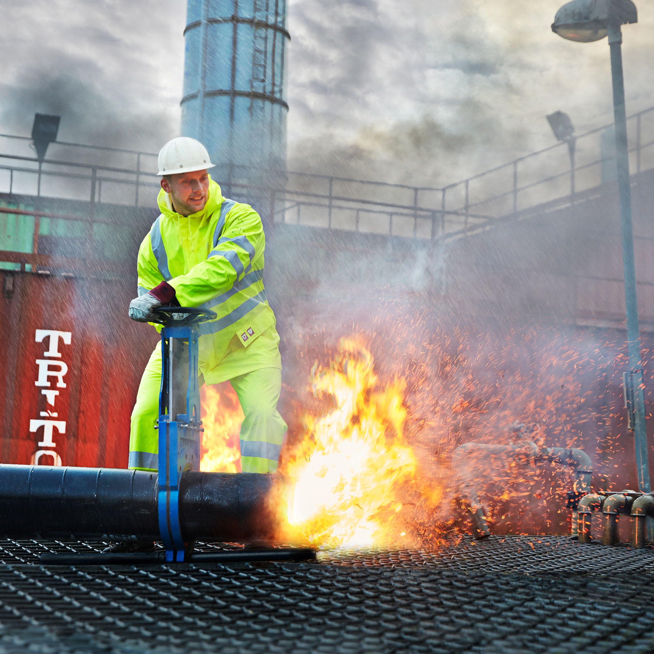 Lyngs&oslash;e Multinorm PU regnjakke, Hi-Vis&nbsp;Gul, large image number 2