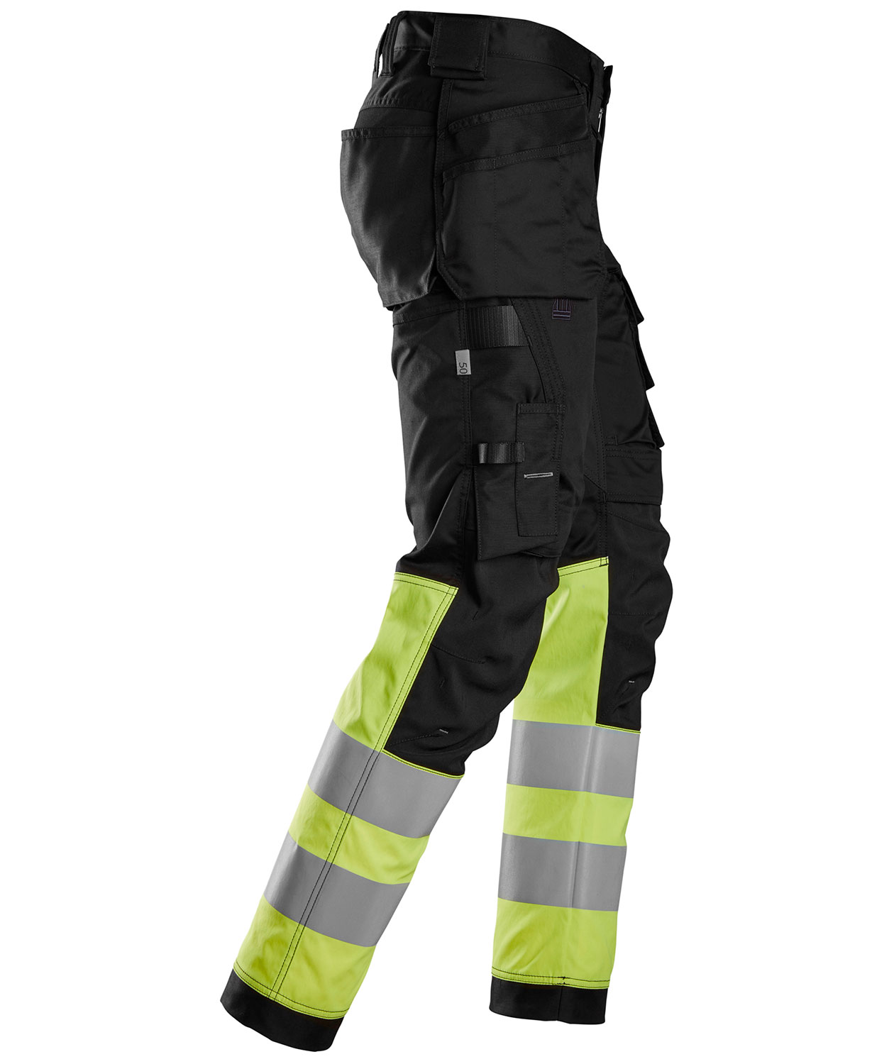 Snickers AllroundWork h&aring;ndv&aelig;rkerbukser 6234, Sort/Hi-Vis Gul, large image number 3