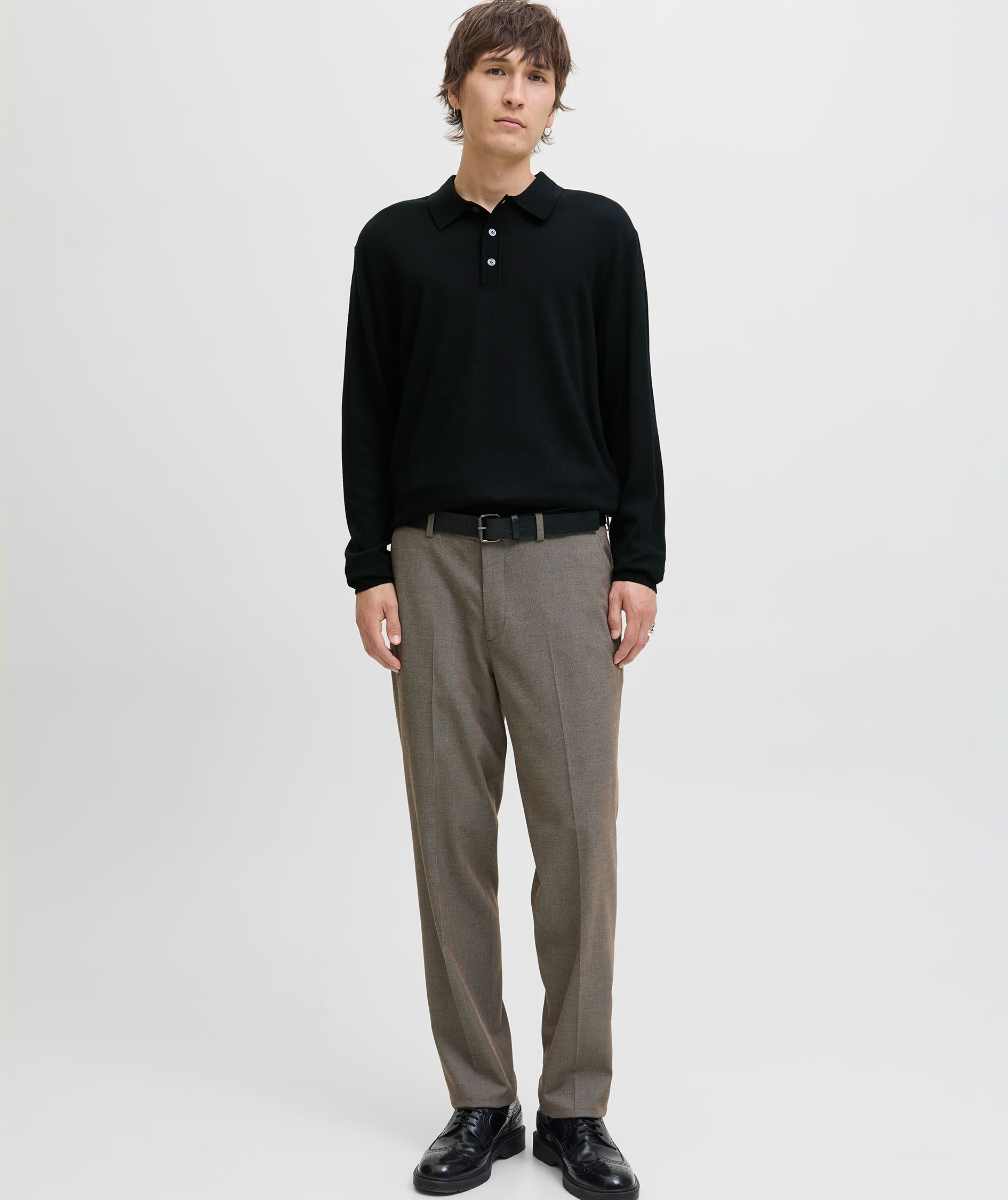 Jack & Jones Premium JPRBLAMERINO knitted polo with merino wool, Black, large image number 6