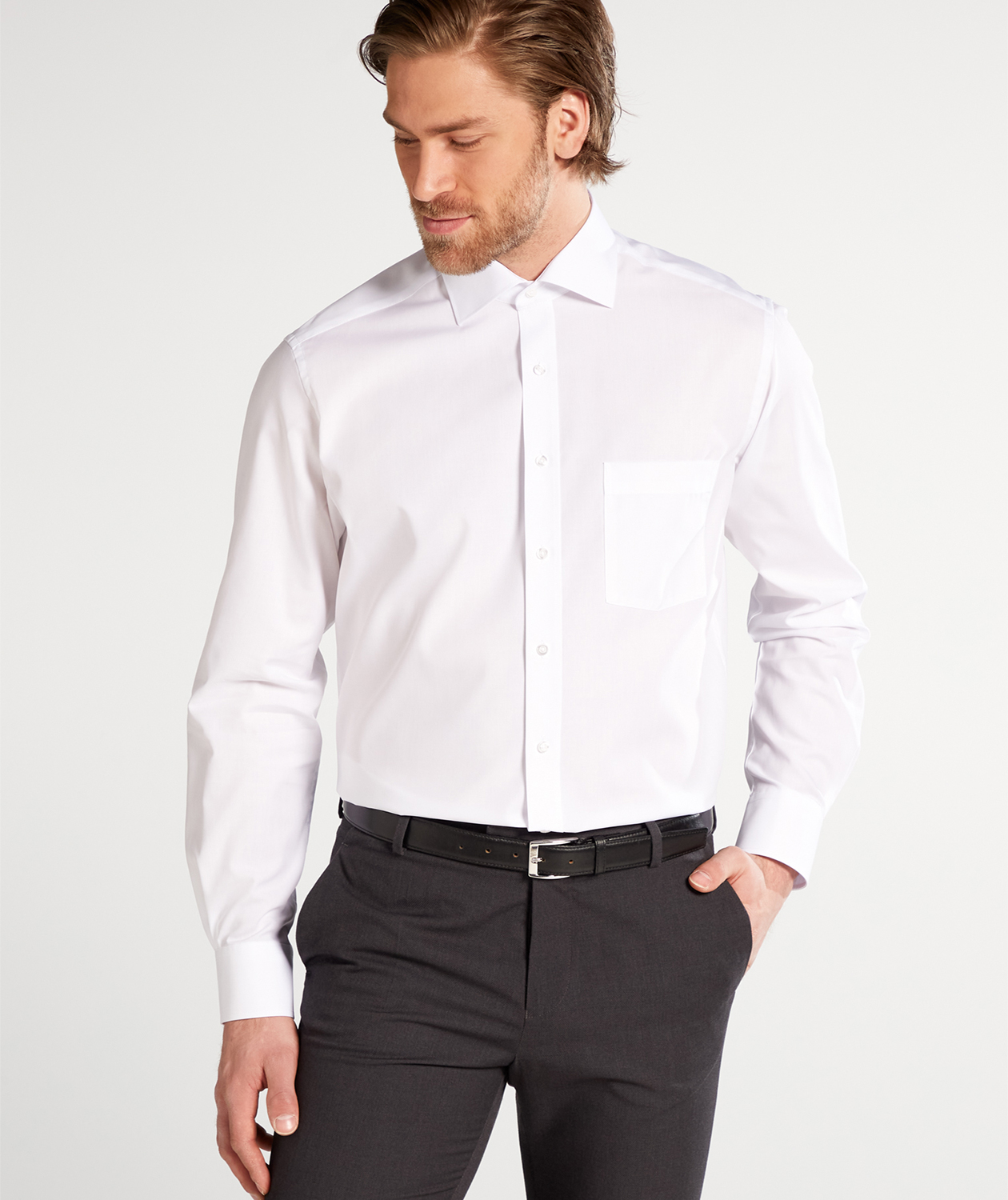 Eterna Uni Modern fit Poplin skjorta, White, large image number 1
