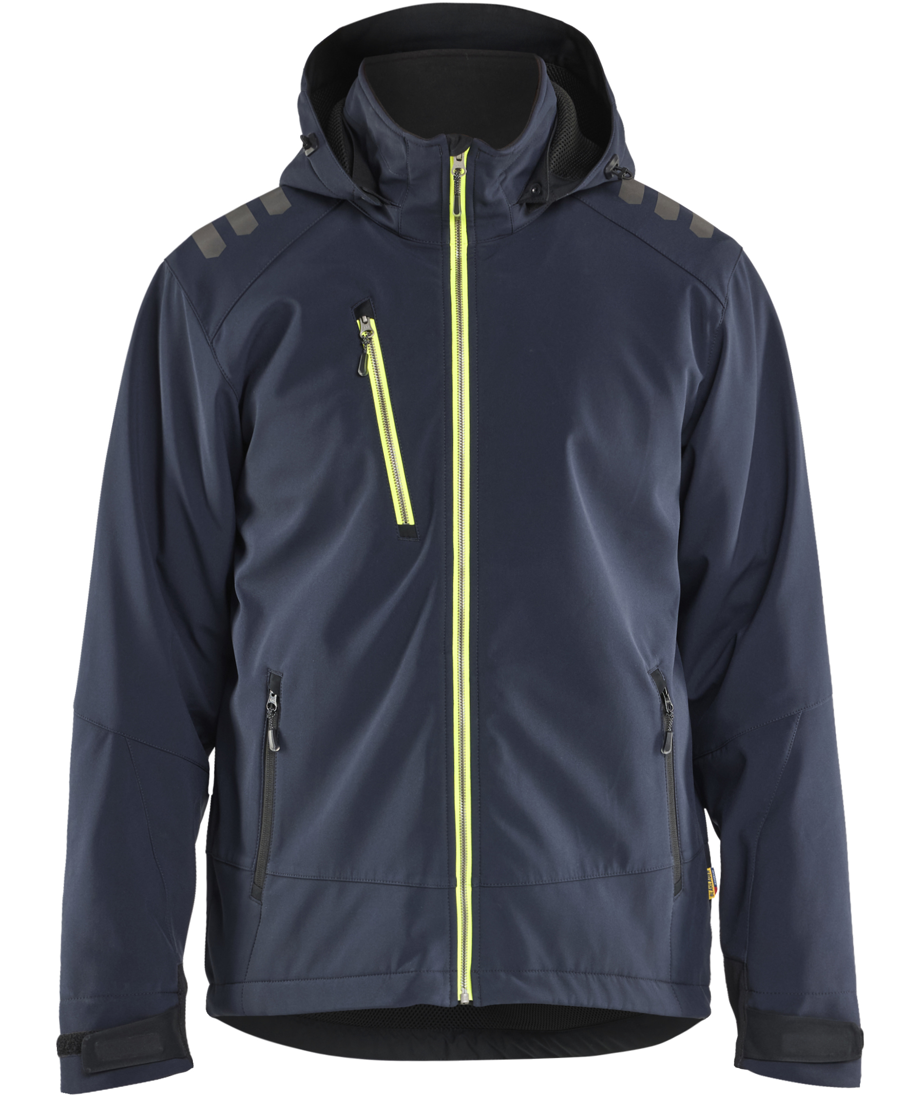 Bl&aring;kl&auml;der letforet softshelljakke, M&oslash;rk Marine/Hi-Vis Gul, M&oslash;rk Marine/Hi-Vis Gul, swatch