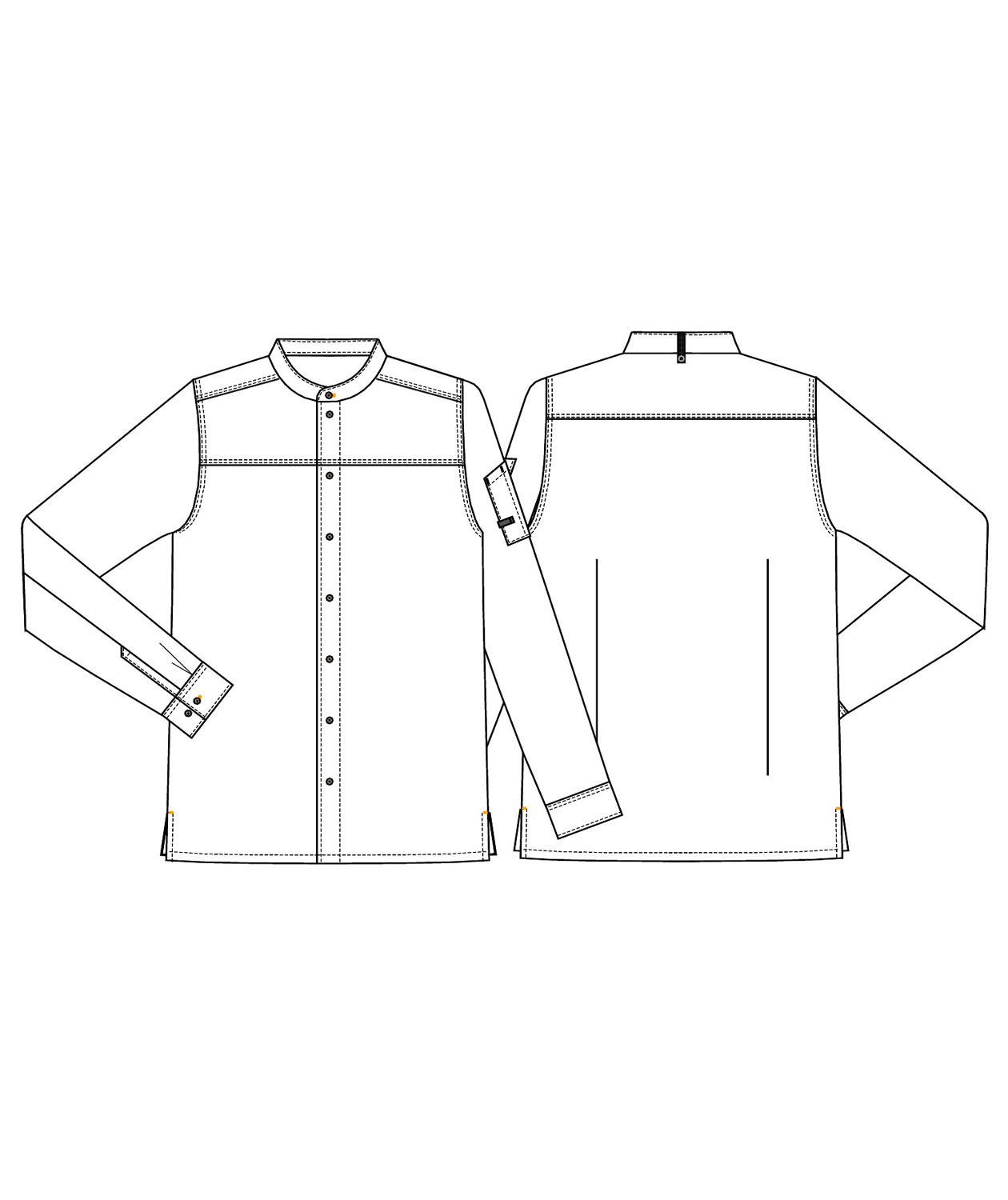 Kentaur modern fit chefs shirt/server shirt, Chambray Grey, large image number 5