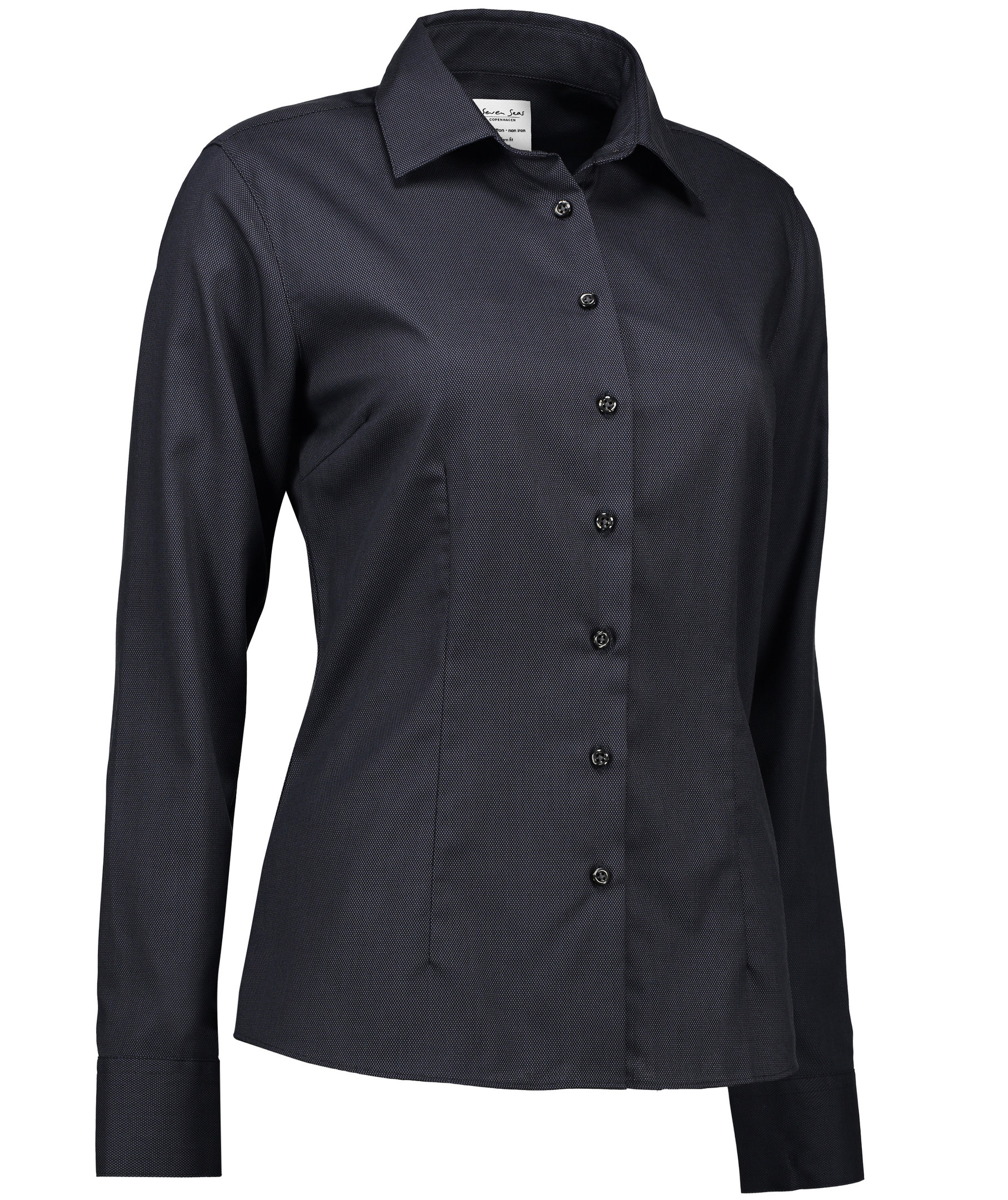 Seven Seas Dobby Royal Oxford modern fit women's shirt, Charcoal, large image number 4