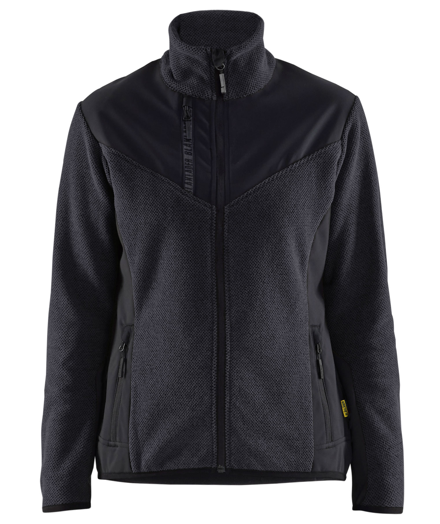 Bl&aring;kl&auml;der stickadjacka med softshell dam, Antracitgr&aring;/Svart