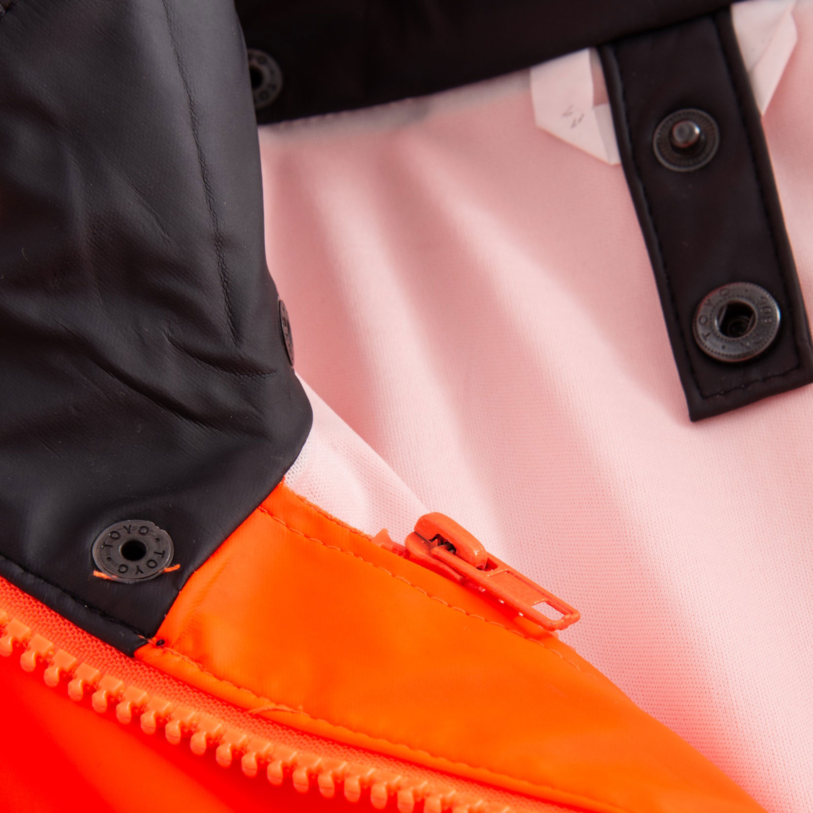 Lyngs&oslash;e PU regnjakke, Hi-vis Oransje/Marinebl&aring;, large image number 2