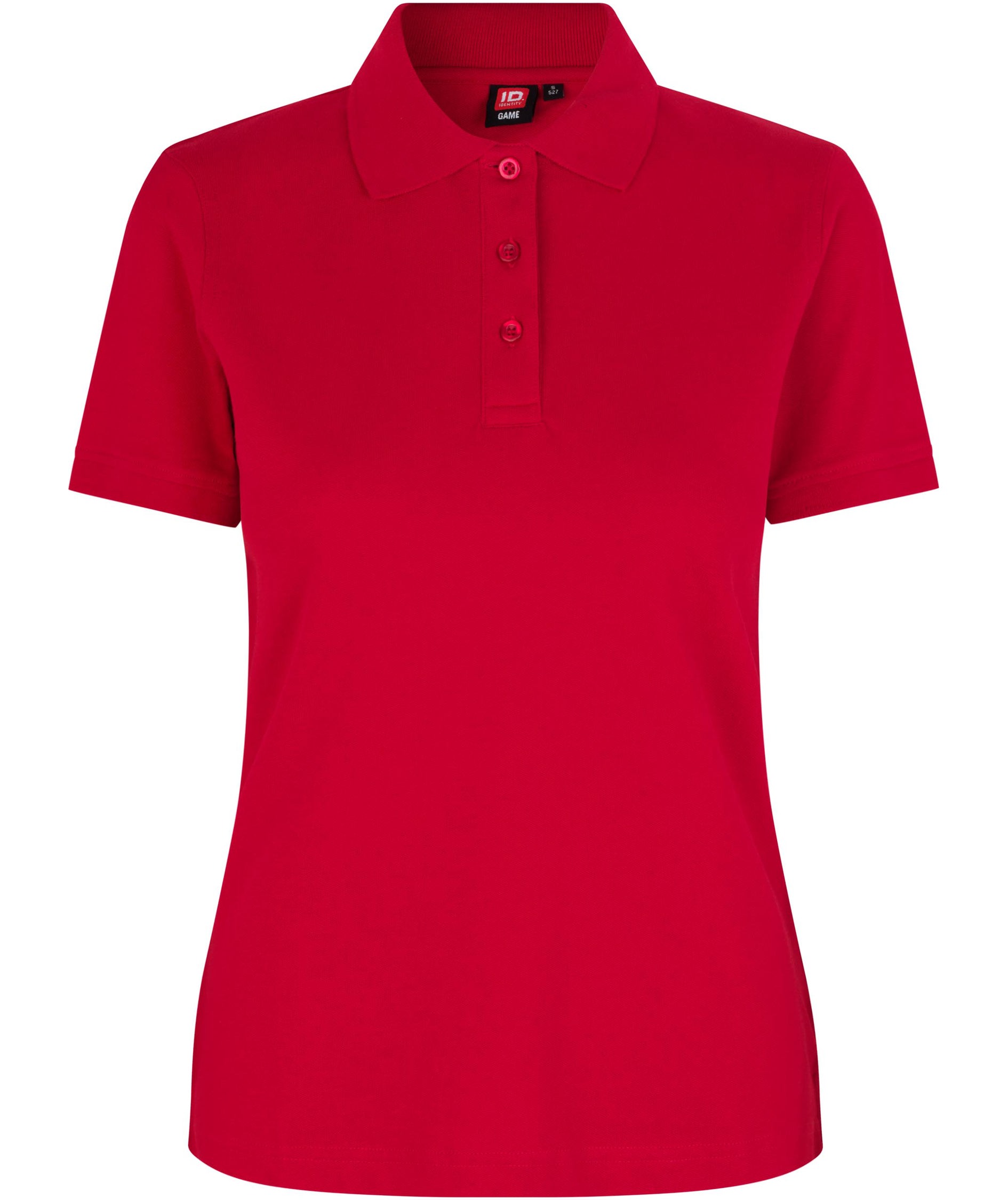 ID dame Pique Polo T-shirt med stretch, R&oslash;d, R&oslash;d, swatch