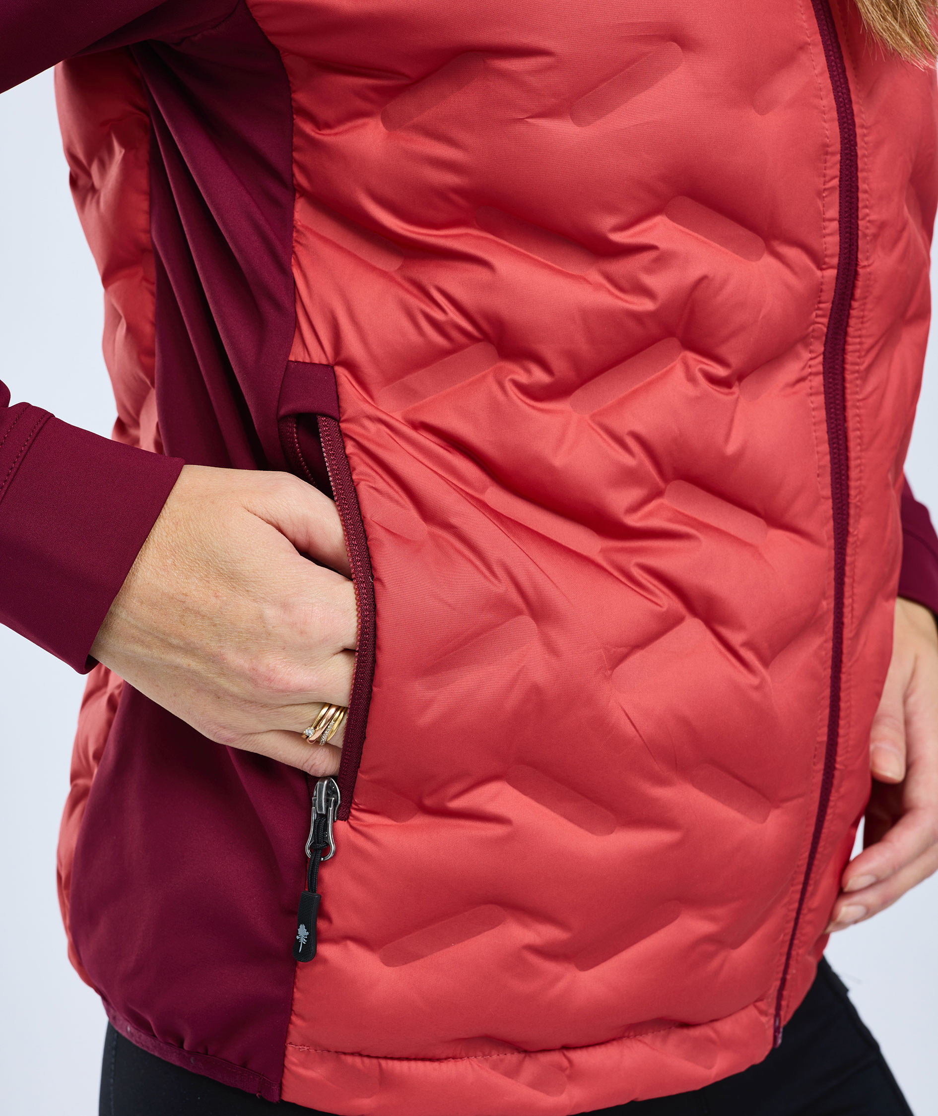 Pinewood&nbsp;Abisko Insulation dame hybridjakke, Brick Pink/Burgundy, large image number 7