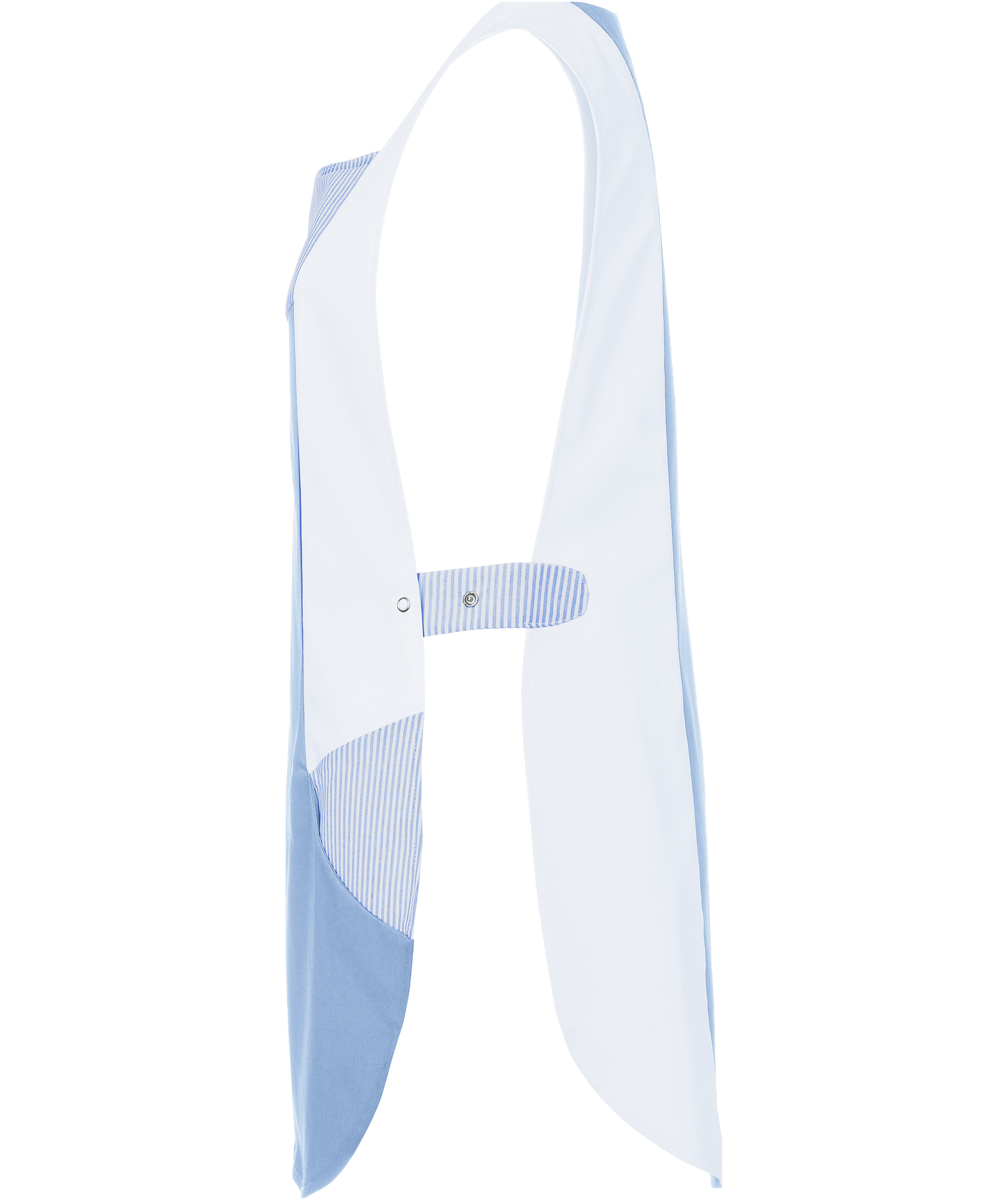 Karlowsky Laila women's sandwich apron, Light Blue/White, large image number 3