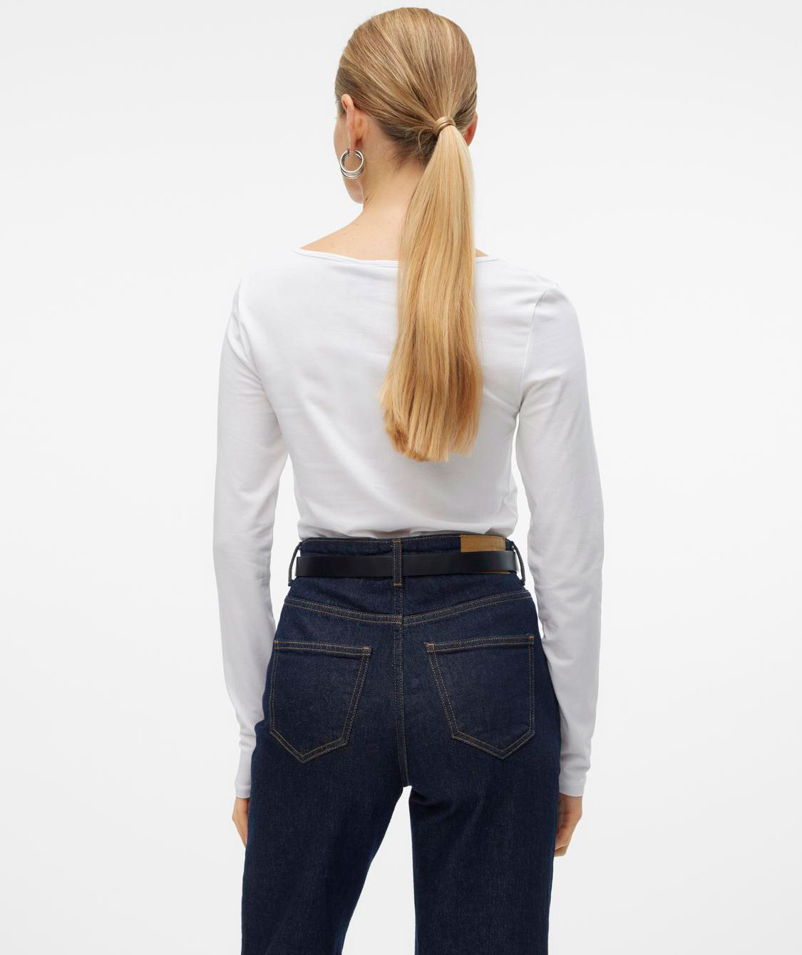 Vero Moda VMMAXI MY SOFT l&aring;ng&auml;rmad T-shirt dam, Bright White, large image number 3