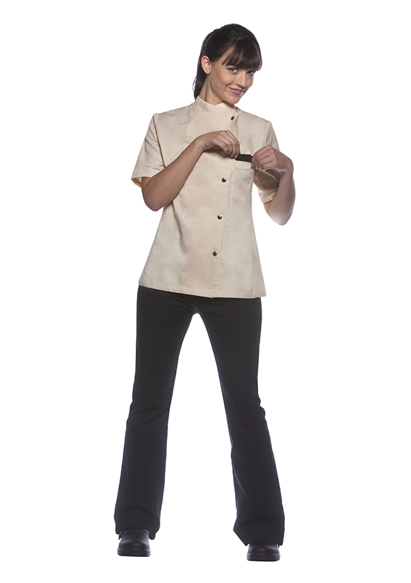 Karlowsky Greta kort&auml;rmad kockjacka dam, Cream