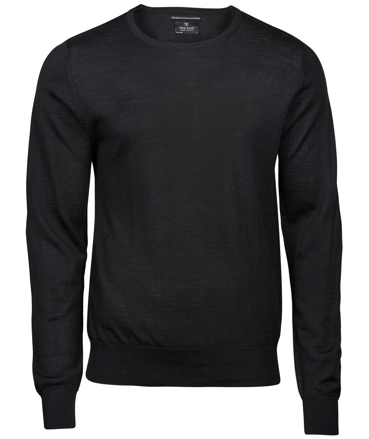 Tee Jays Crew Neck Sweatshirt mit Merinowolle, Schwarz, Schwarz, swatch