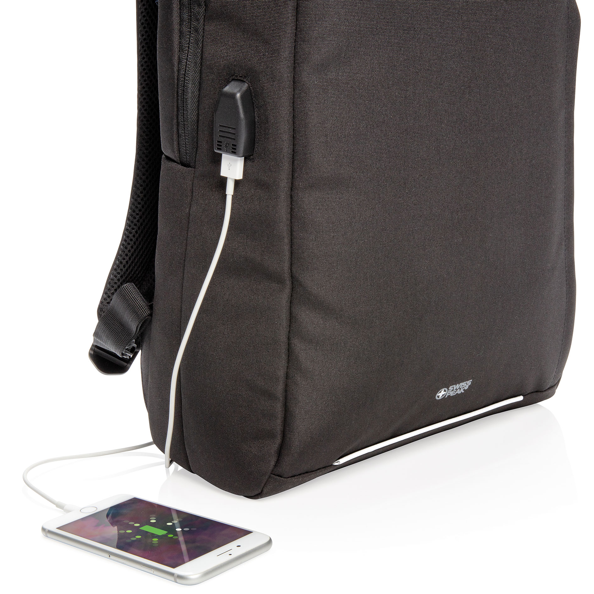 Swiss Peak 15,6" laptop backpack 12 L, Black, Black, large image number 6