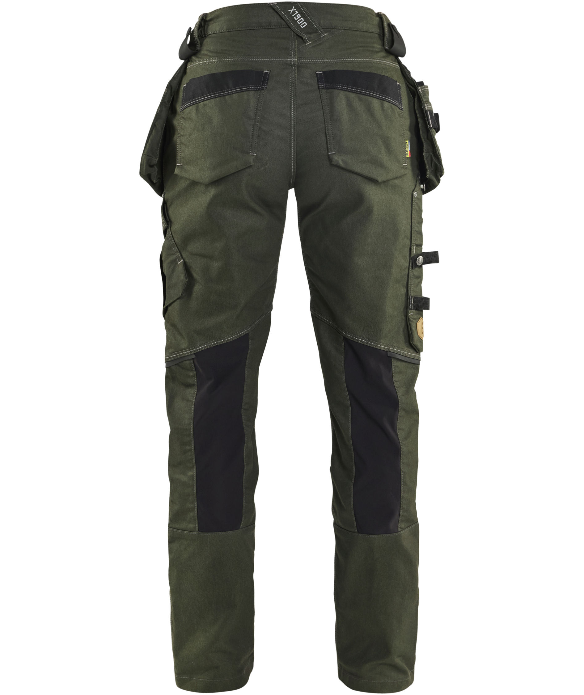 Bl&aring;kl&auml;der dame h&aring;ndv&aelig;rkerbukser, Skovgr&oslash;n/sort, large image number 1