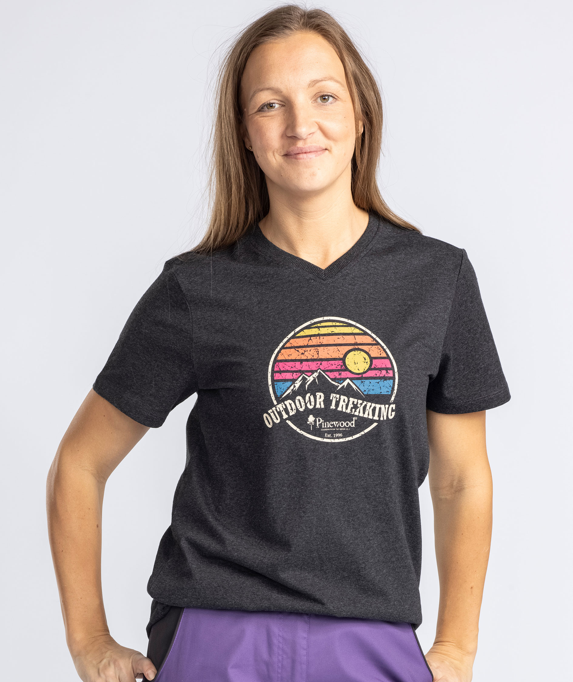 Pinewood Finnveden Outdoor dame T-shirt, Dark Anthracite melange, large image number 3