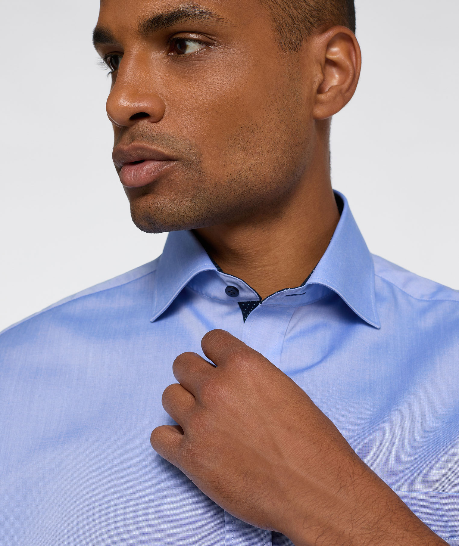 Eterna Fein Oxford Comfort Fit shortsleeved shirt, Blue, large image number 3