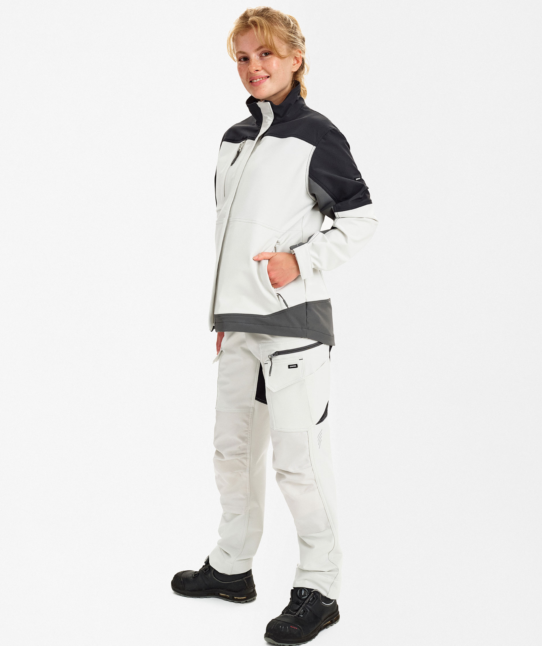 Engel Entire Damen Arbeitsjacke full stretch, Bone White/Anthracite Grey, large image number 5