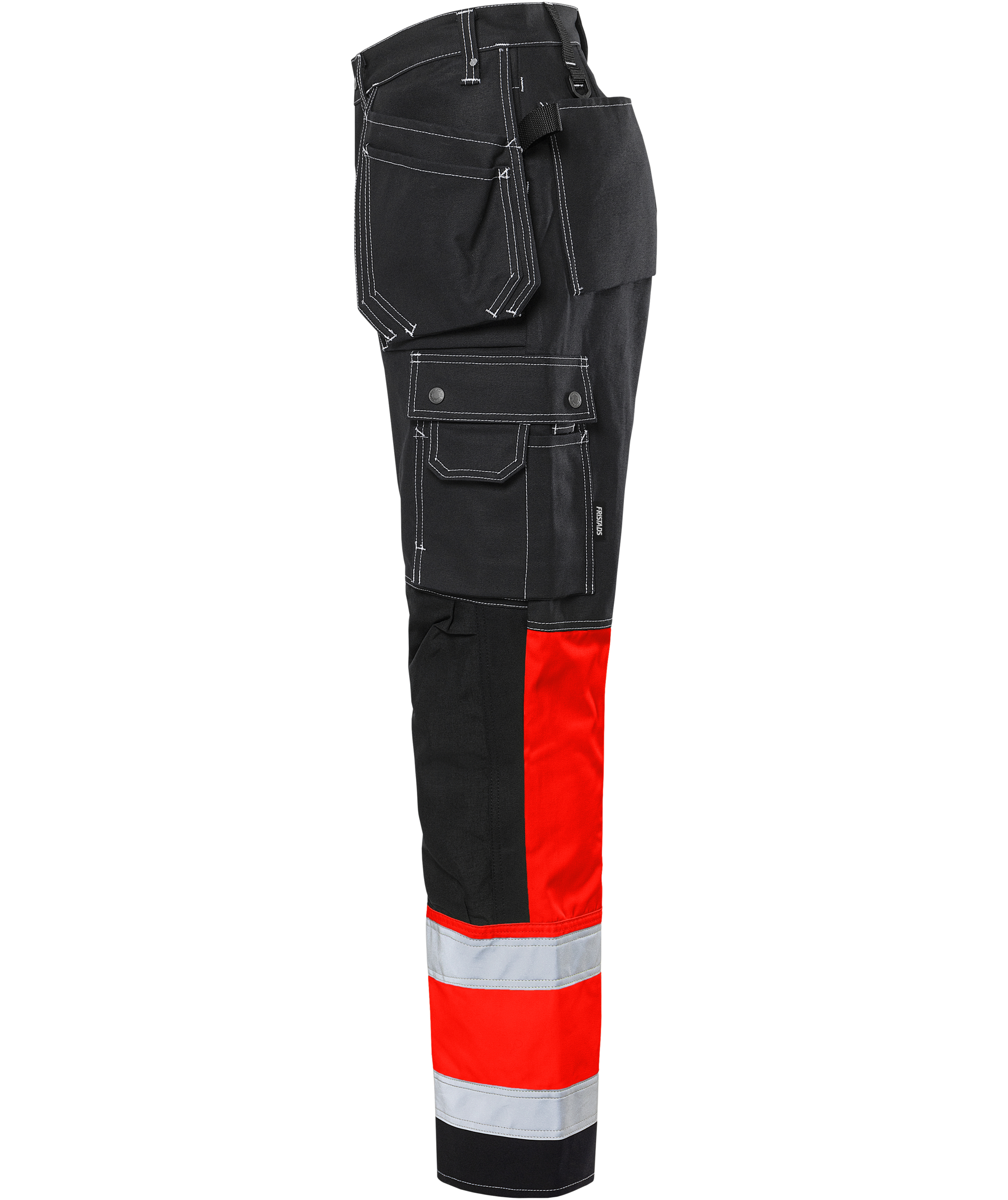 Fristads hantverksbyxa 247 FAS, Svart/Varselr&ouml;d, large image number 3