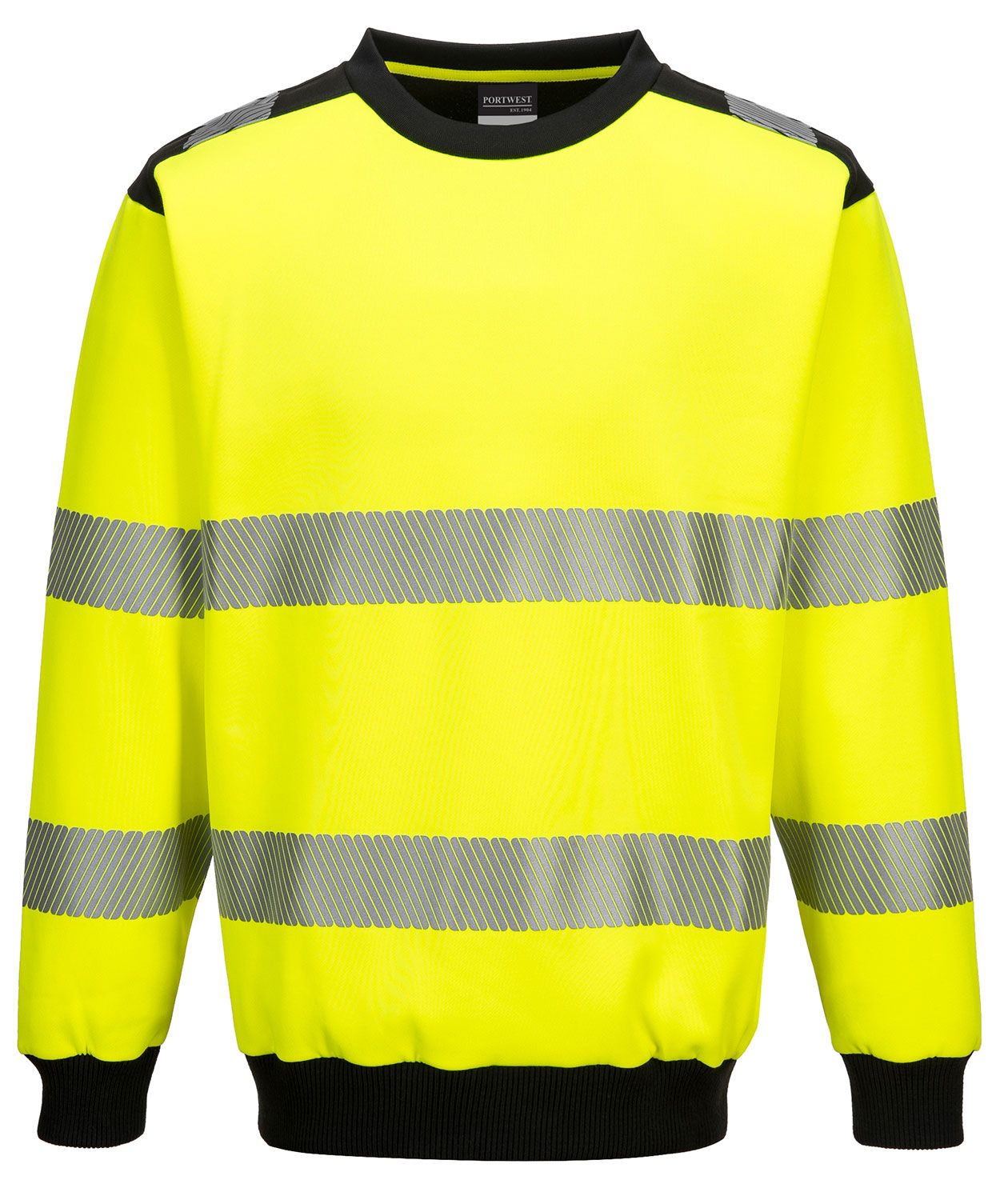 Portwest PW3 sweatshirt, Varsel Gul/Svart