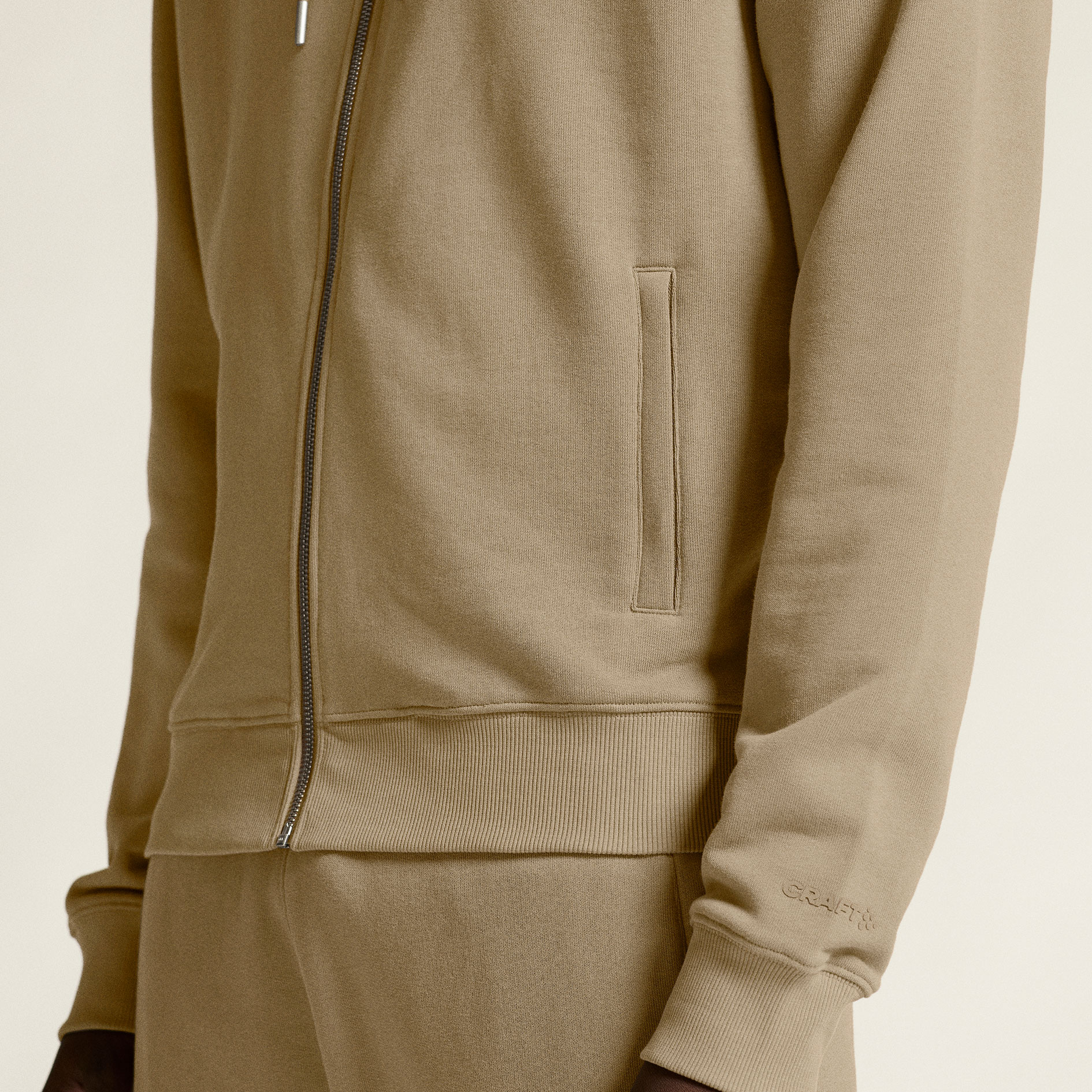 Craft Frequent h&aelig;ttetr&oslash;je med lynl&aring;s, Taupe, large image number 7