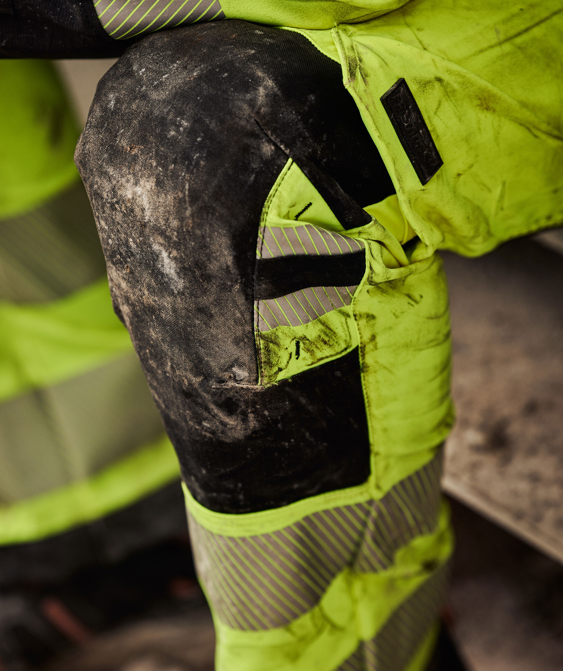 Fristads Green hantverksbyxa 2644 GSTP full stretch, Varsel yellow/marinbl&aring;, large image number 4