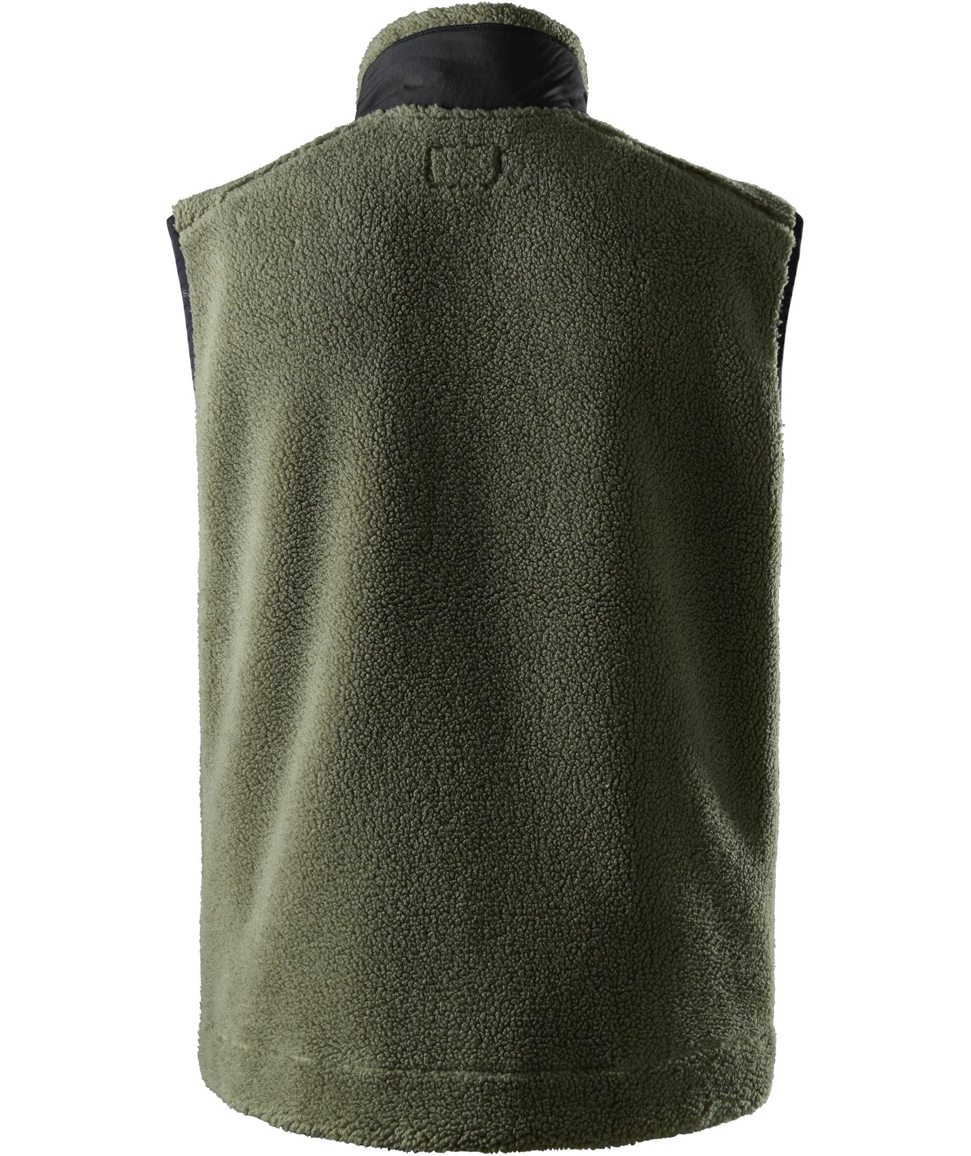 Snickers fiberpelsvest 8006, Khaki gr&oslash;n/Sort