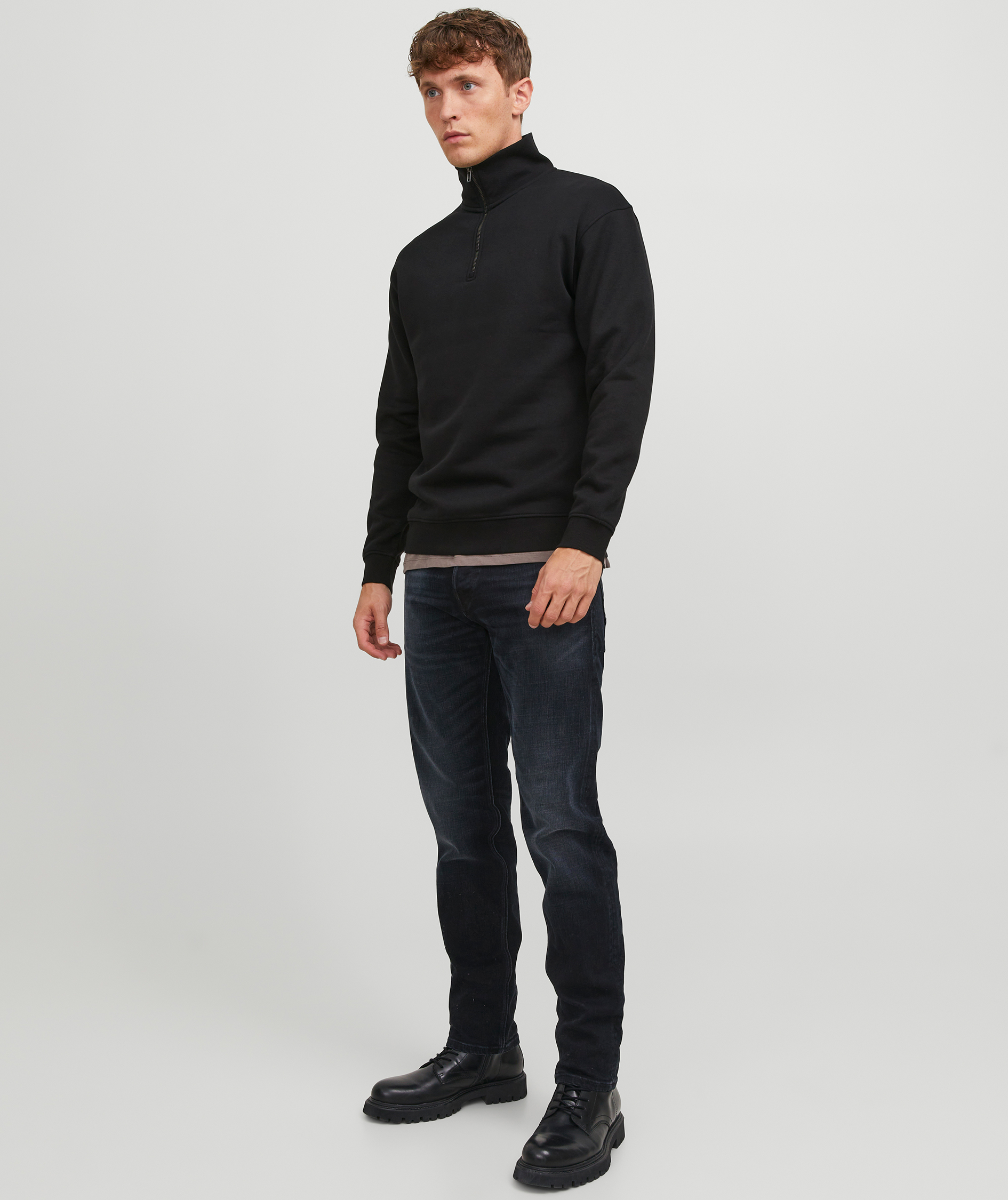 Jack & Jones JJEBRADLEY half zip, Black, large image number 3