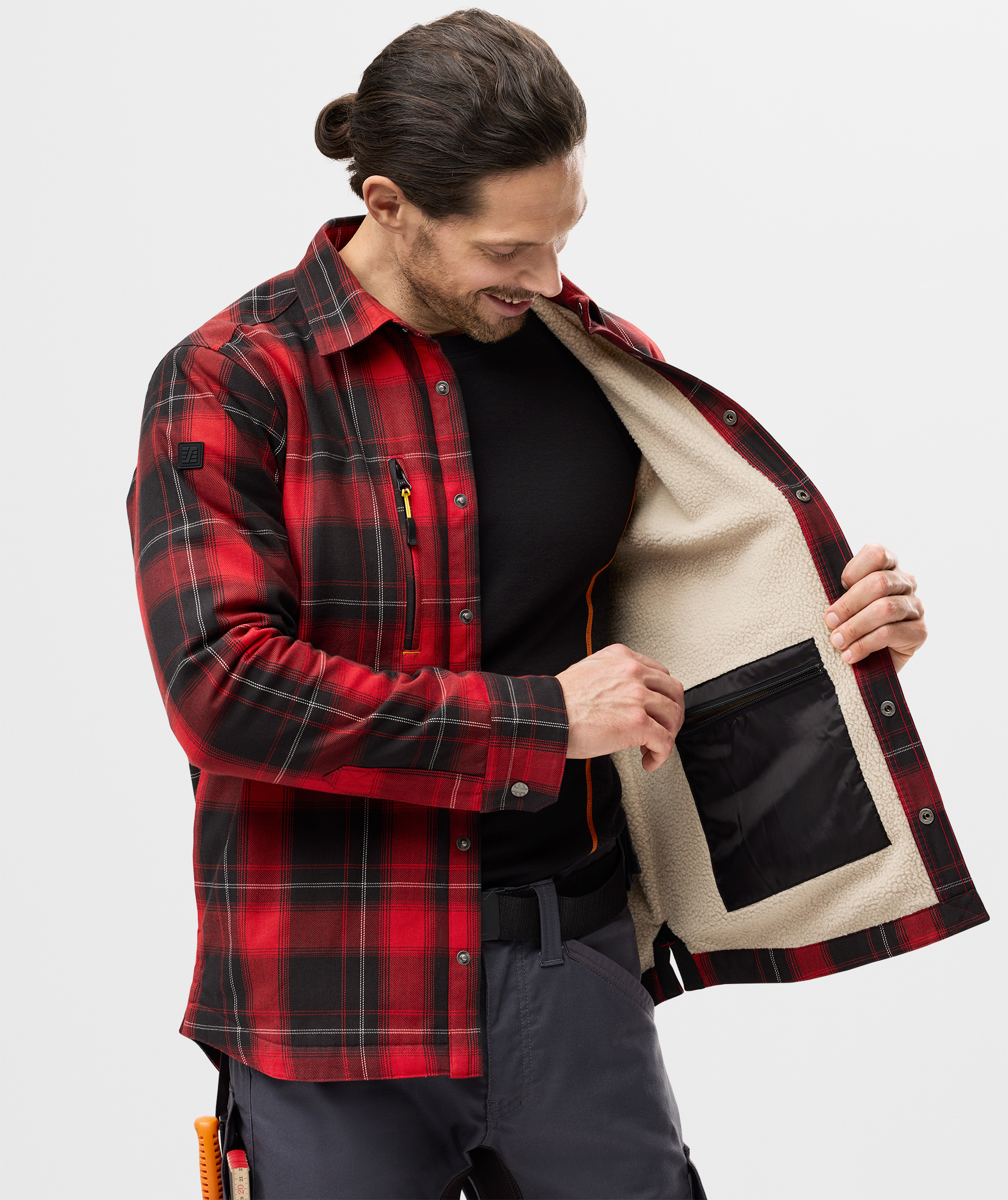 Snickers AllroundWork flanell skjortejakke 8522, Chili Red/Black, large image number 5