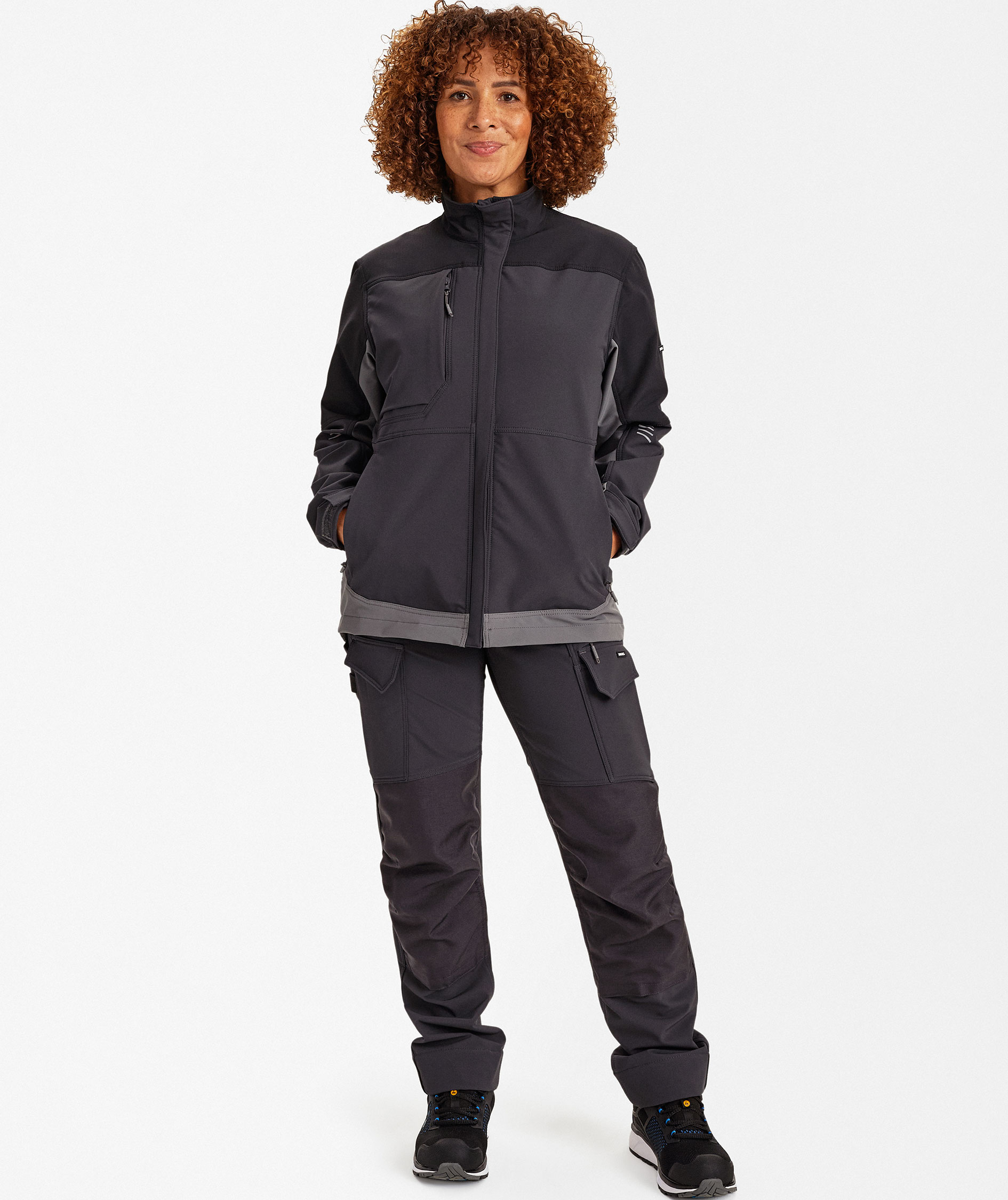 Engel Entire arbetsjacka full stretch dam, Anthracite Grey/Black, Anthracite Grey/Black, large image number 1