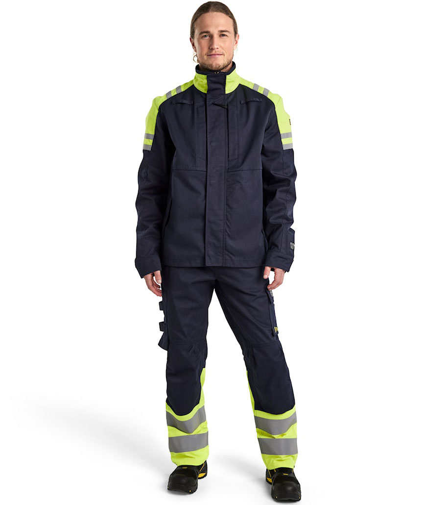 Bl&aring;kl&auml;der FR work trousers, Marine/Hi-Vis yellow, large image number 1