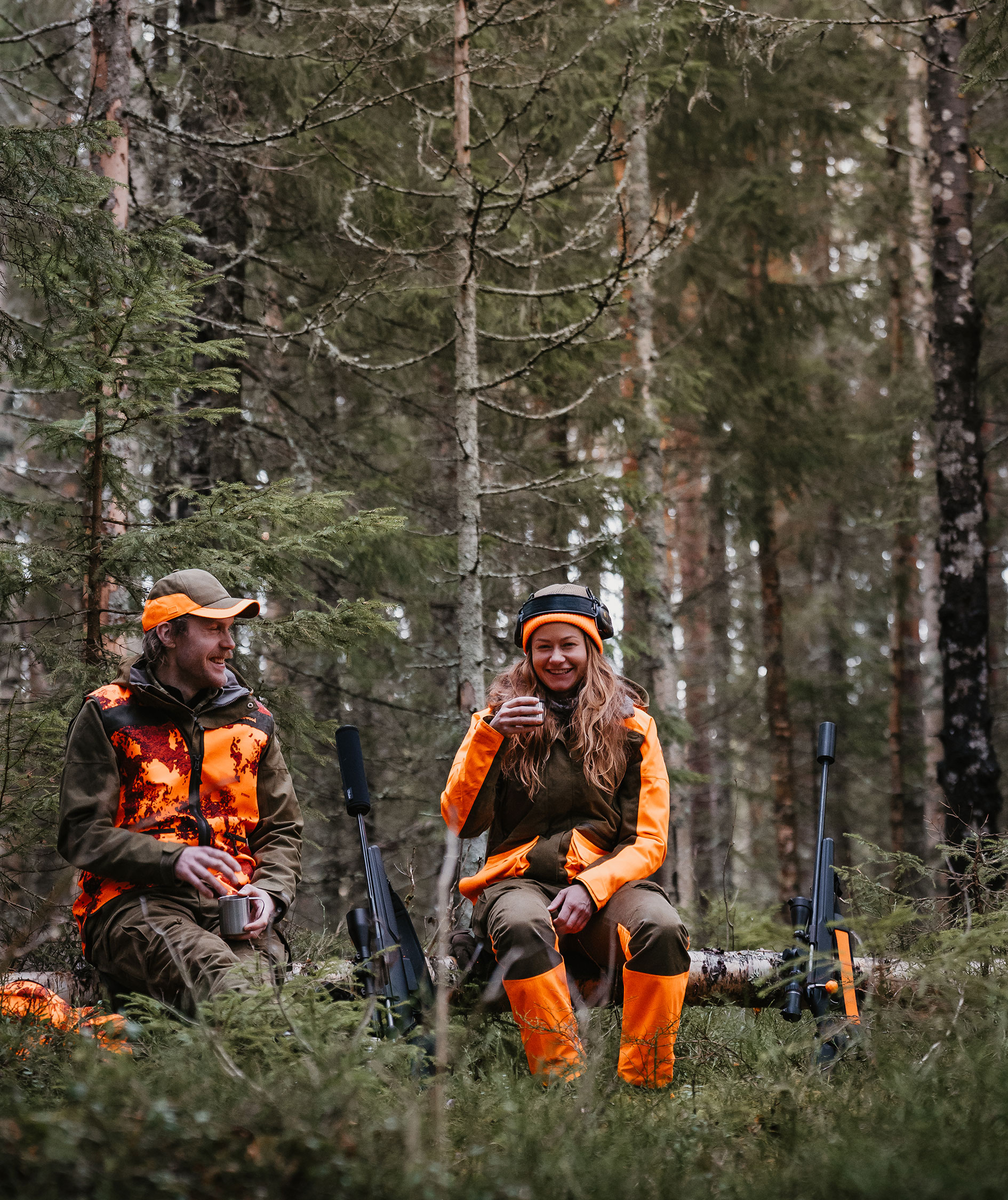 Pinewood&nbsp;Furudal Expert 2L Hunting damejakke, Olive Green/Orange, large image number 1