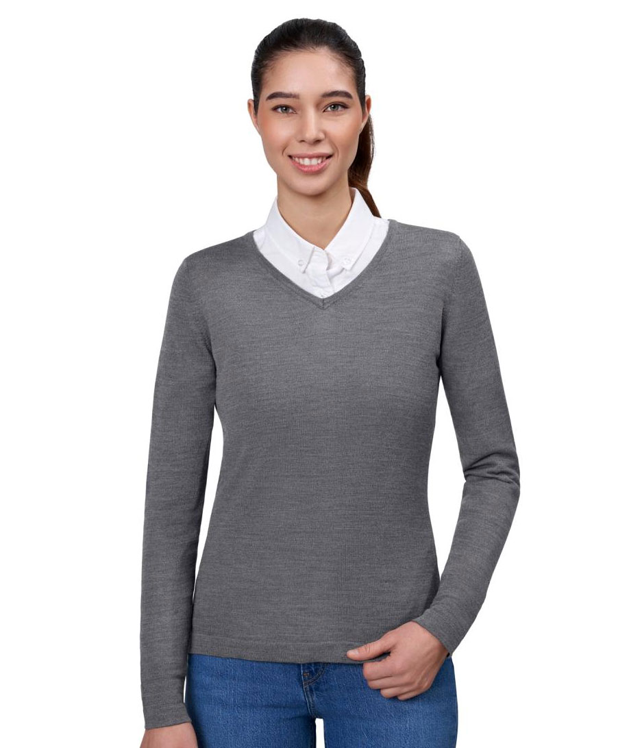 ID dame striktr&oslash;je med merinould, Gr&aring;&nbsp;Melange, large image number 2