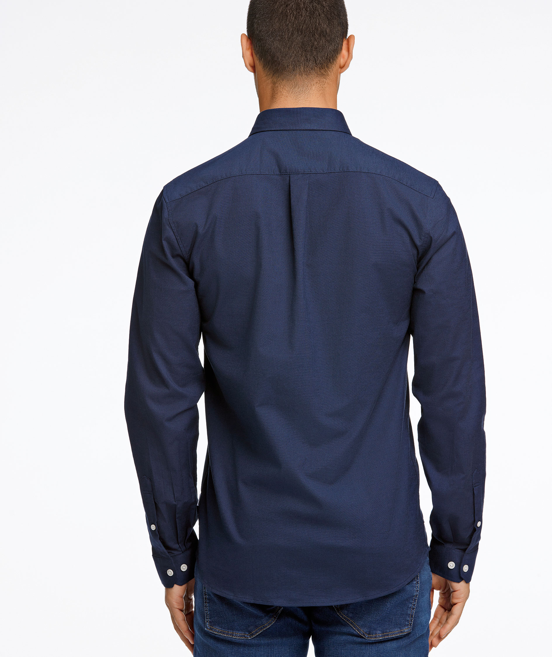 Lindbergh Oxford superflex skjorte, Navy Mix, large image number 6