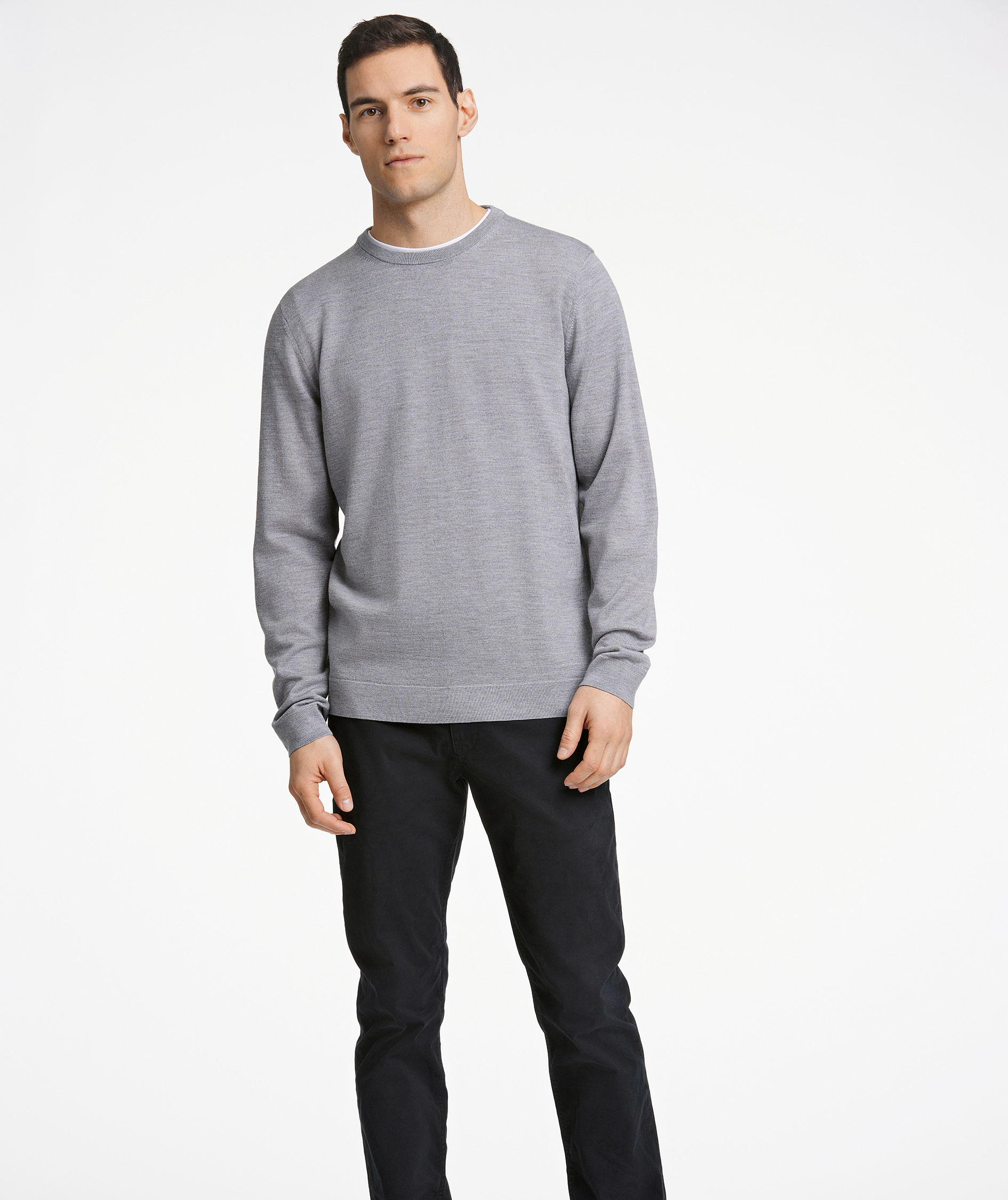 Lindbergh Strickpullover mit Merinowolle, Grey Mel, large image number 1