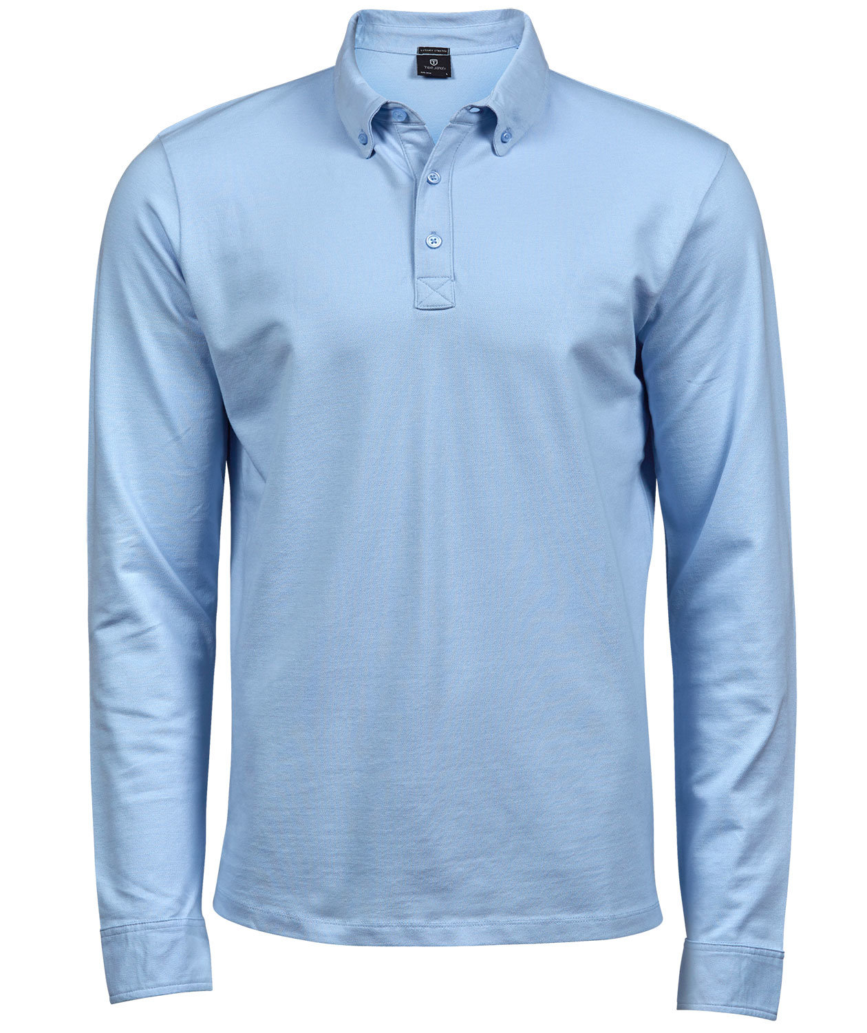 Tee Jays Luxury stretch l&aring;ng&auml;rmad button-down pik&eacute;tr&ouml;ja, Light-Blue