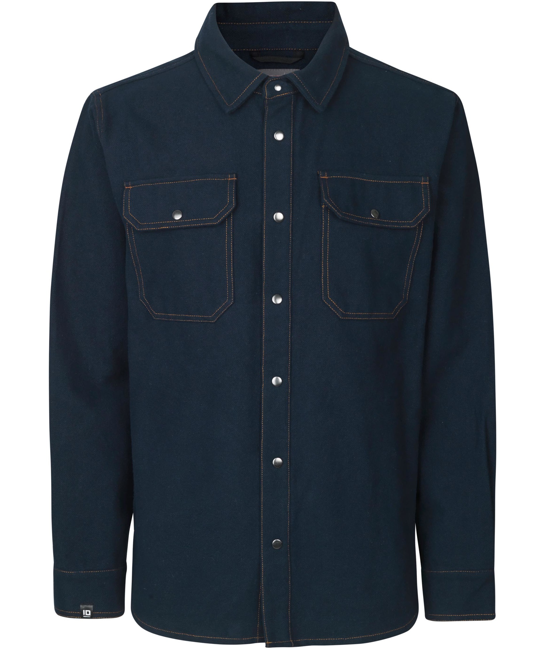 ID Modern fit flannelskjorte, Navy