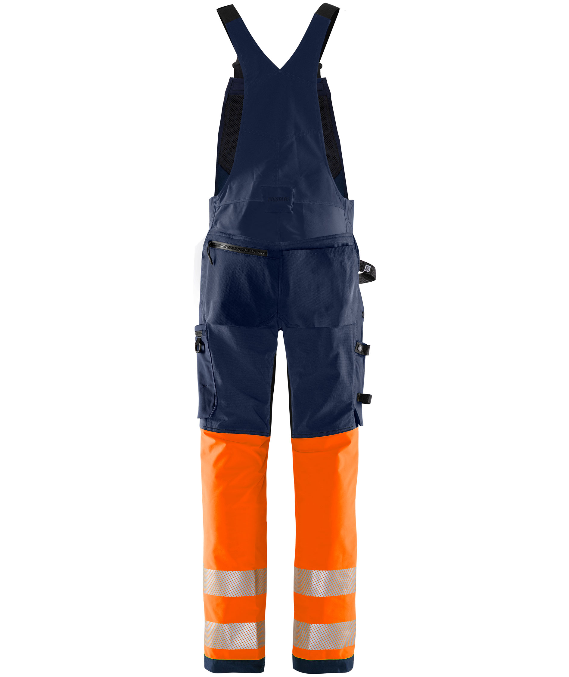 Fristads Green bib and brace 1032 GSTP full stretch, Hi-Vis Orange/Navy, large image number 1