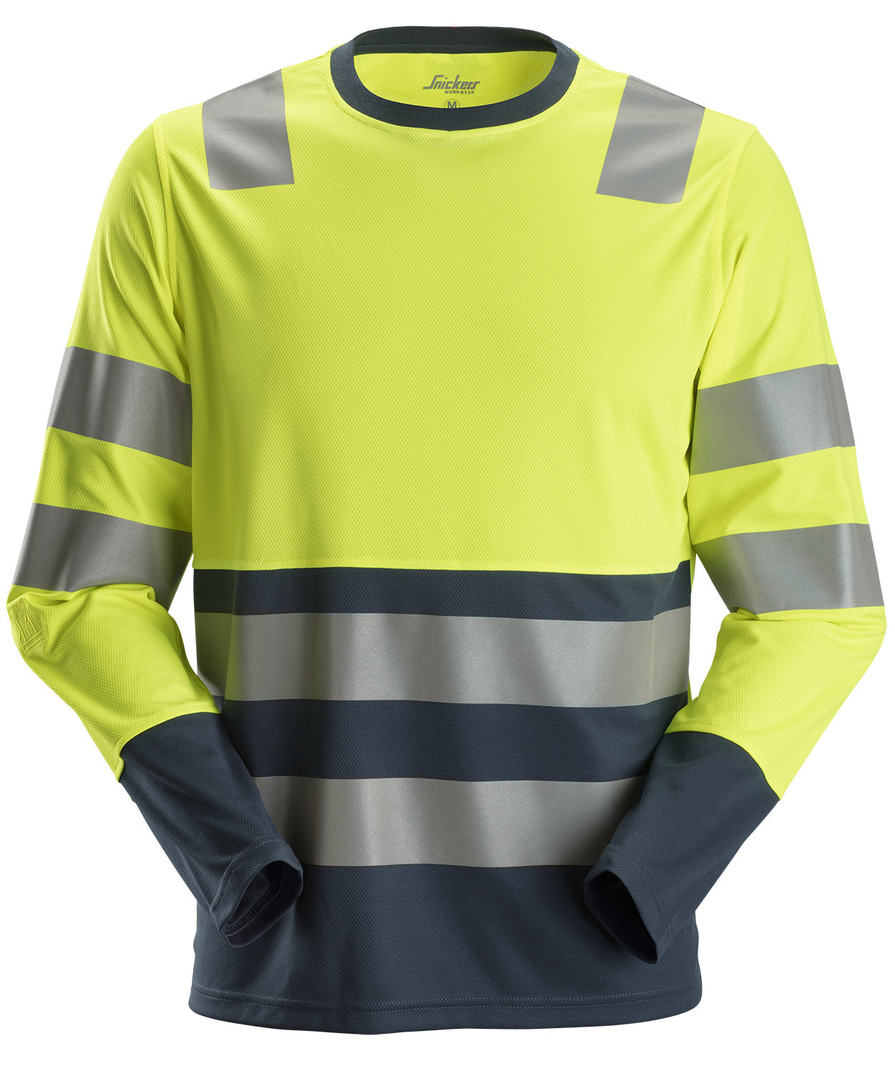 Snickers AllroundWork lang&aelig;rmet T-shirt 2433, Hi-vis&nbsp;Gul/Marine, large image number 0