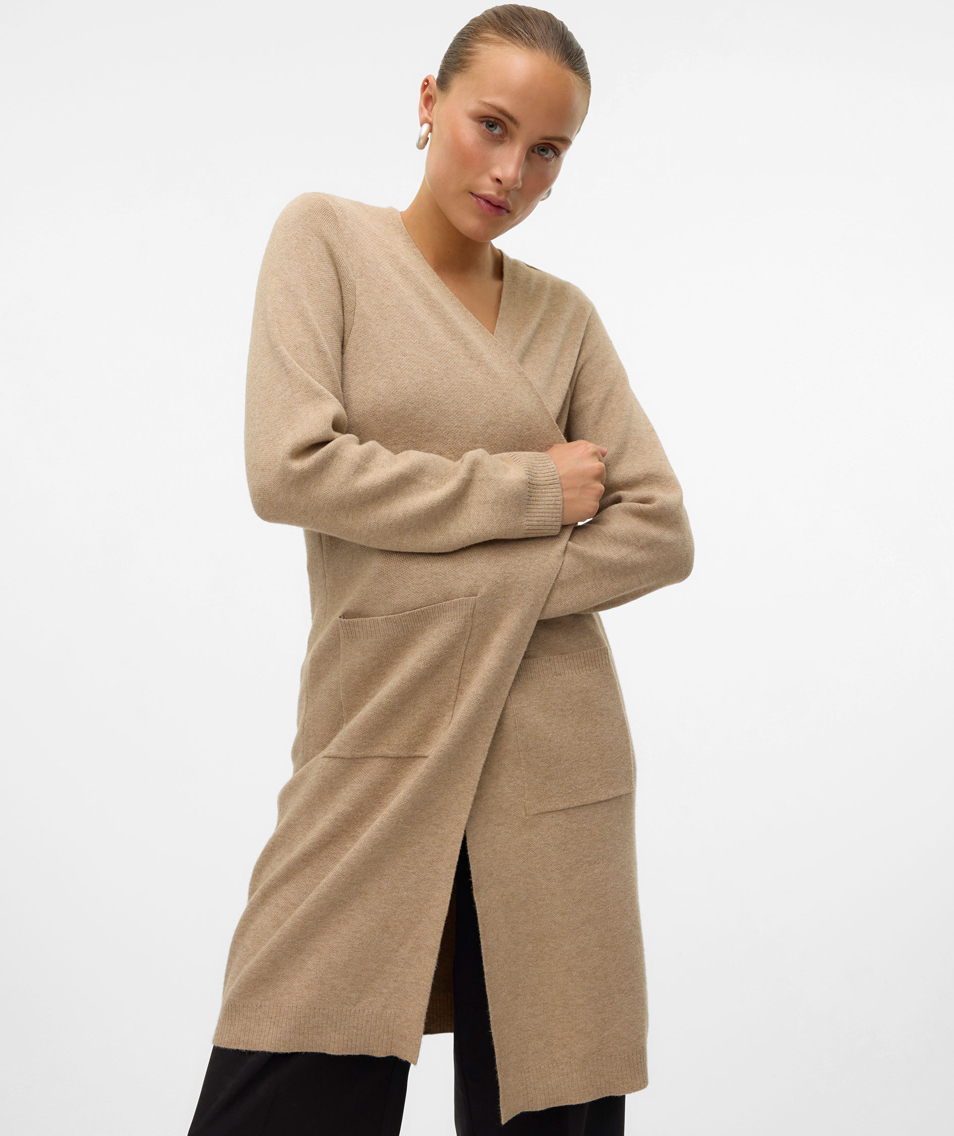 Vero Moda VMSABA  dame strikcardigan, Silver Mink, large image number 4