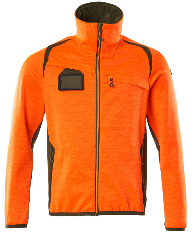 Mascot Accelerate Safe fleece sweater, Hi-Vis Orange/Moss, Hi-Vis Orange/Moss, swatch