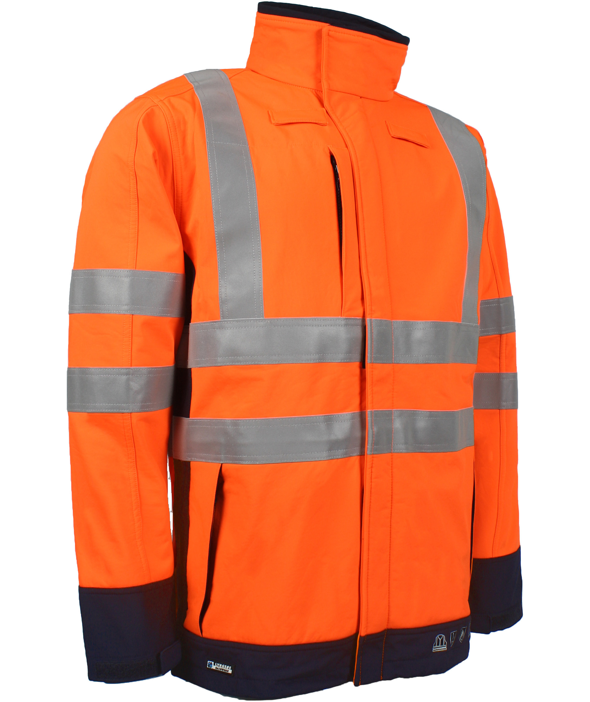 Lyngs&oslash;e Multinorm Softshelljacke, Hi-vis Orange/Marine