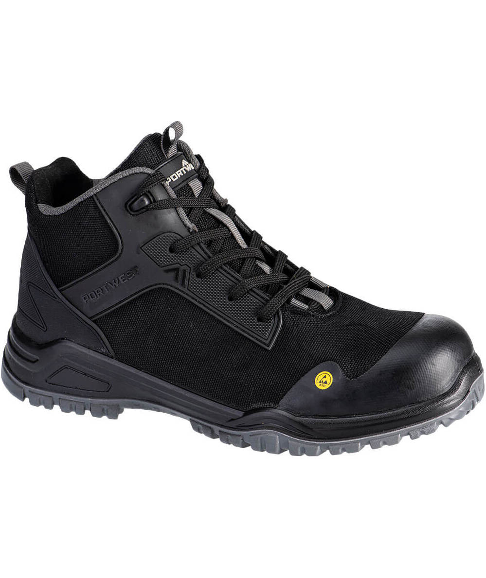 Portwest FE01 Bevel Composit skyddsk&auml;ngor S3S, Svart/Gr&aring;, Svart/Gr&aring;, swatch