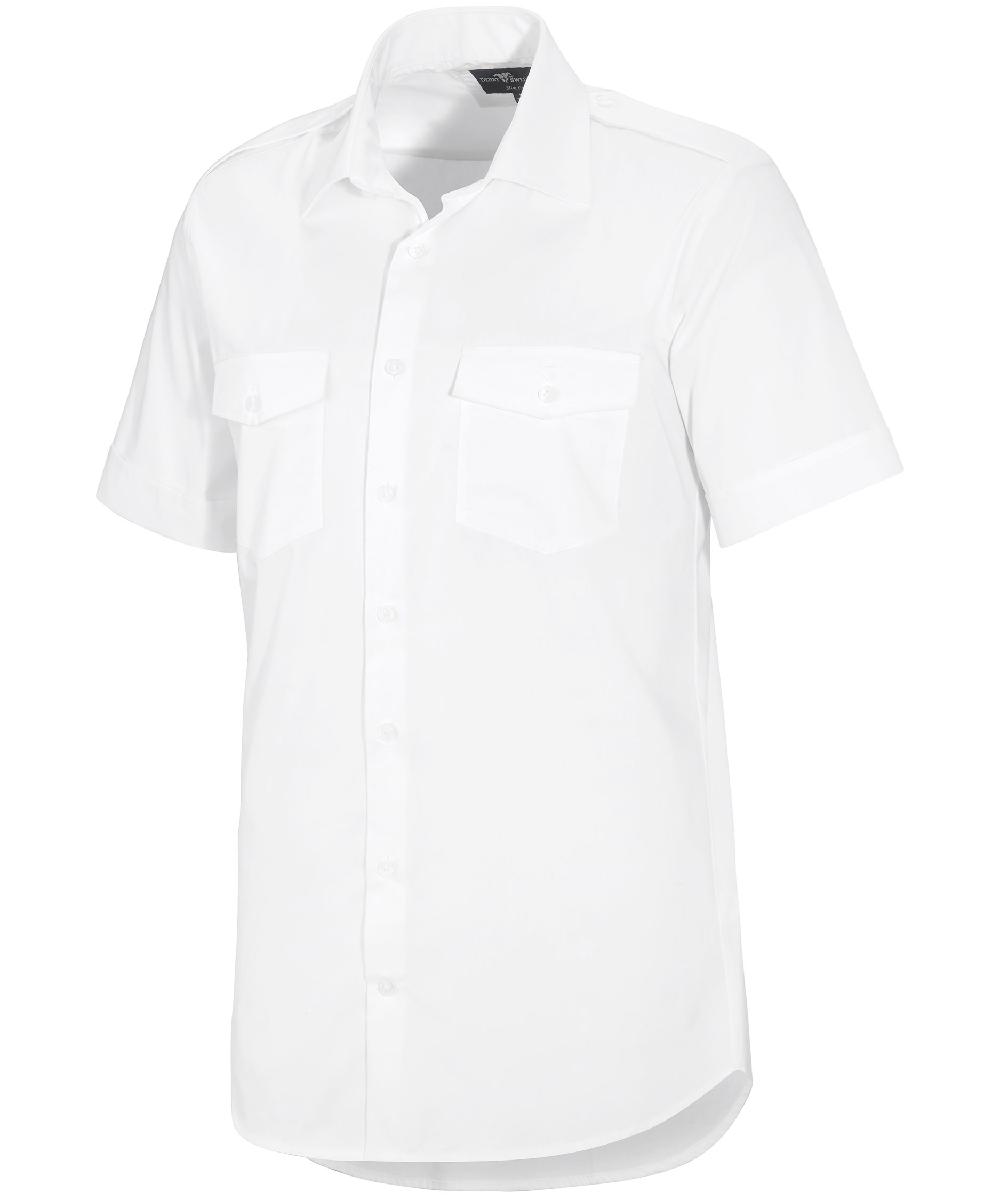 Derby of Sweden Martines Slim fit short-sleeved pilot shirt, White, large image number 4