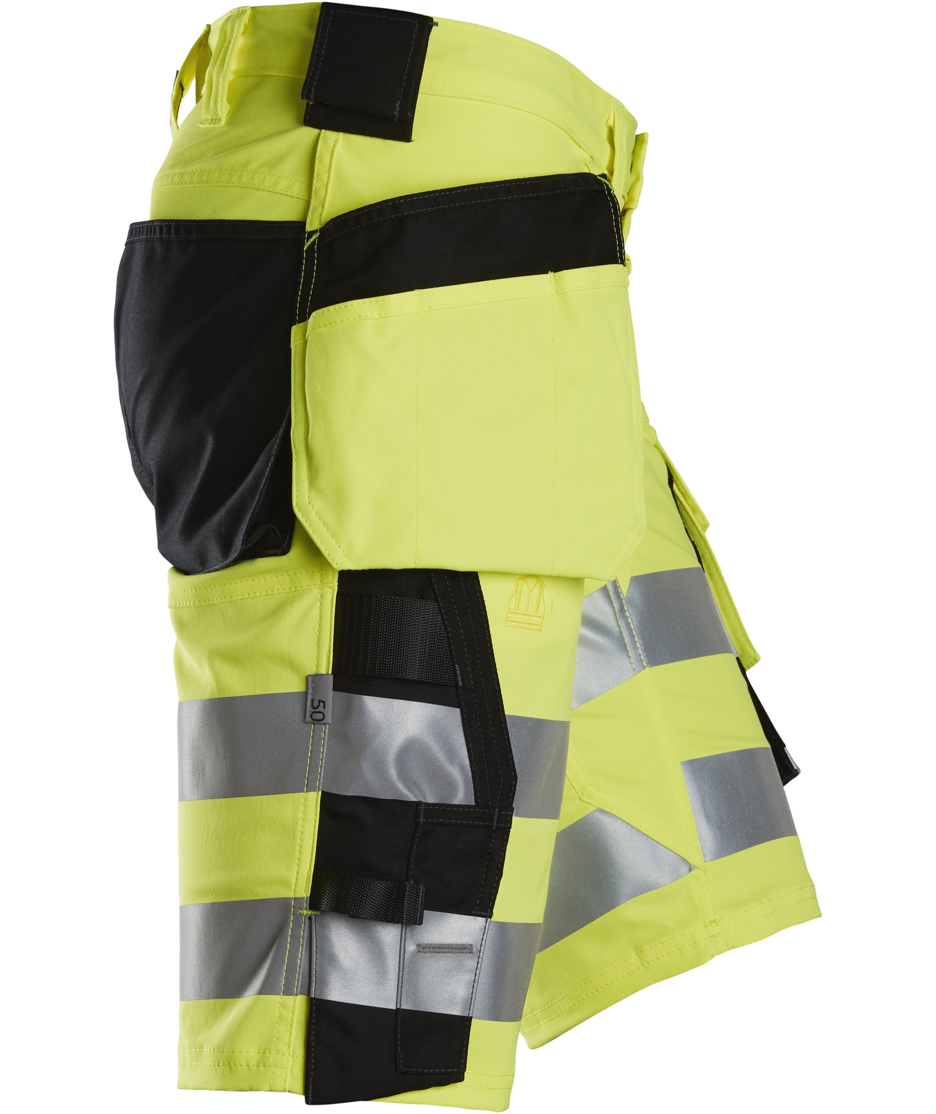 Snickers h&aring;ndverkershorts 6135, Hi-vis Gul/Svart, large image number 2