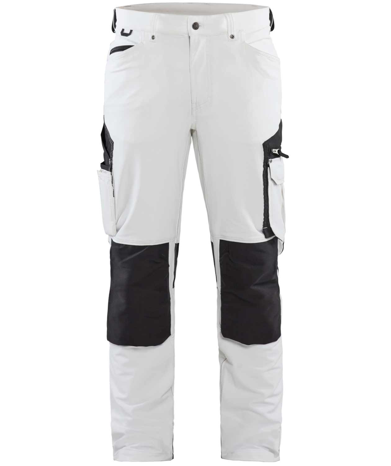 Bl&aring;kl&auml;der arbejdsbukser full stretch, Hvid/m&oslash;rk gr&aring;, large image number 0