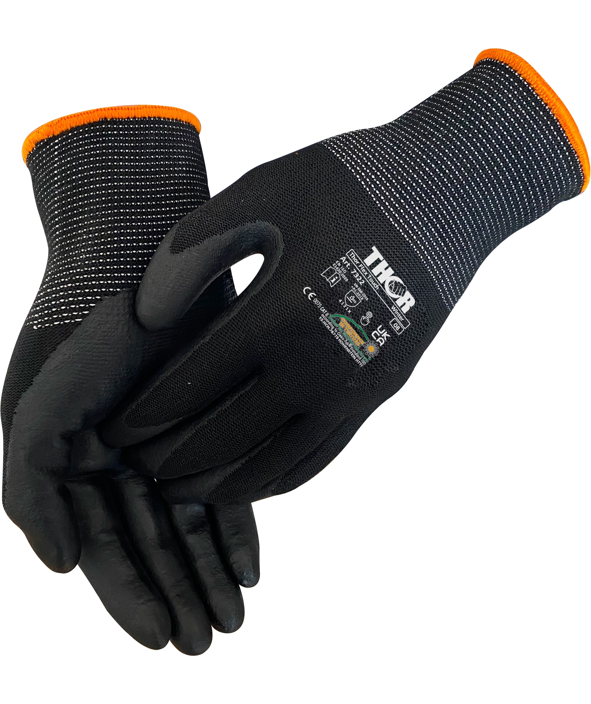 Thor 7322 Flex winter arbetshandskar, Gr&aring;, large image number 0