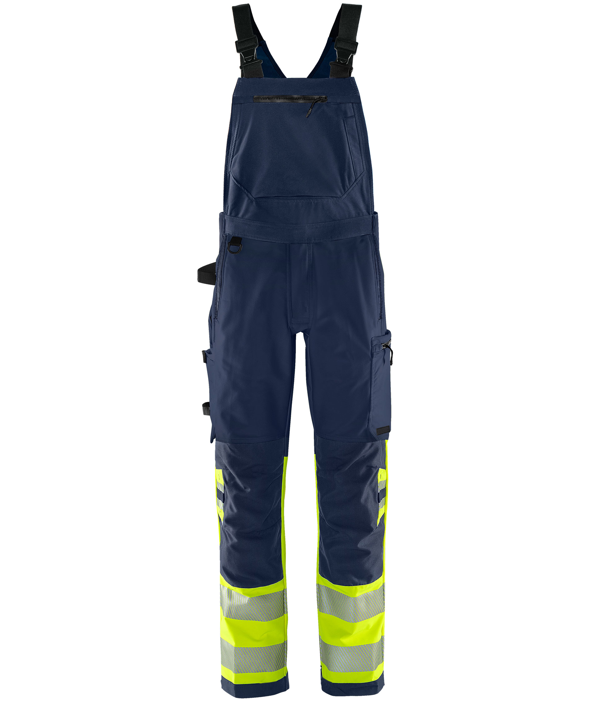 Fristads Green h&auml;ngselbyxa 1032 GSTP full stretch, Varsel yellow/marinbl&aring;, Varsel yellow/marinbl&aring;, swatch