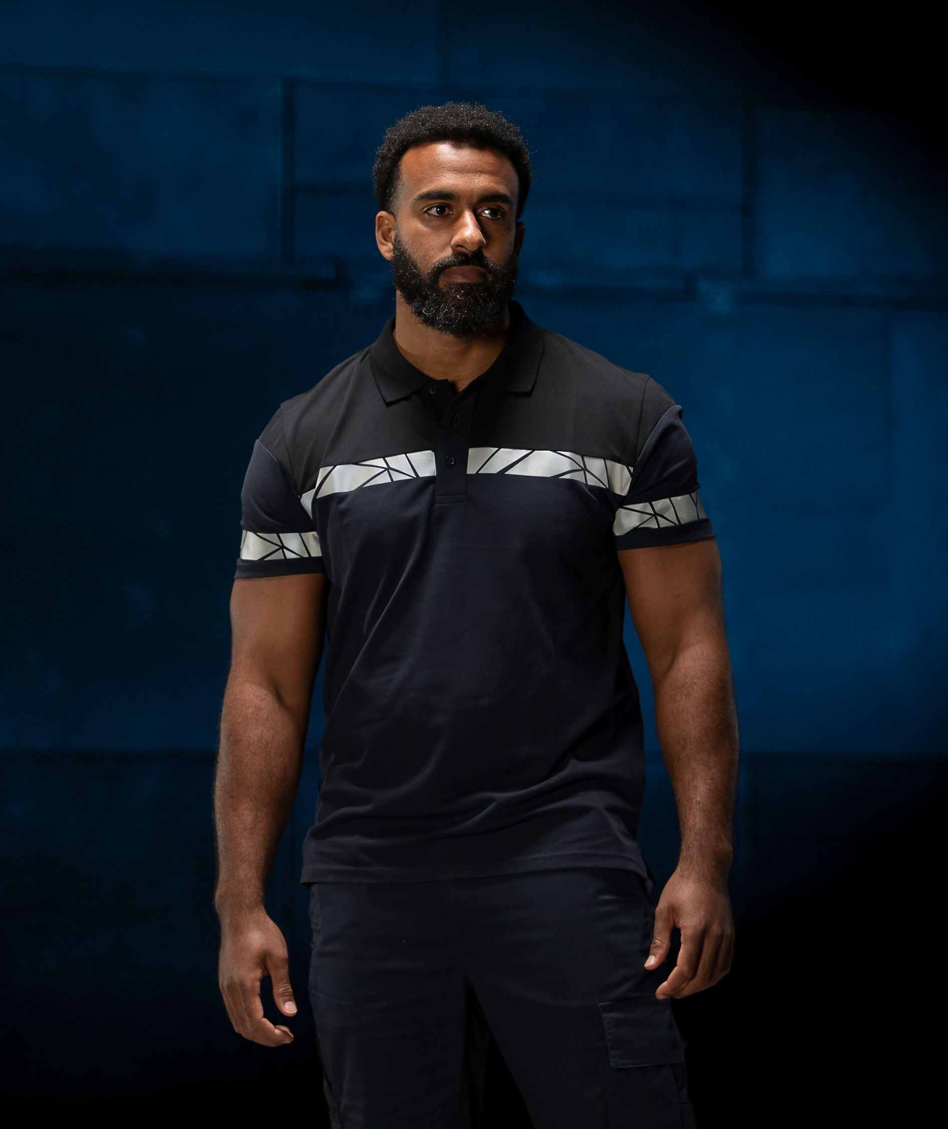 ProJob polo shirt 7003, Marine Blue/Black, large image number 7